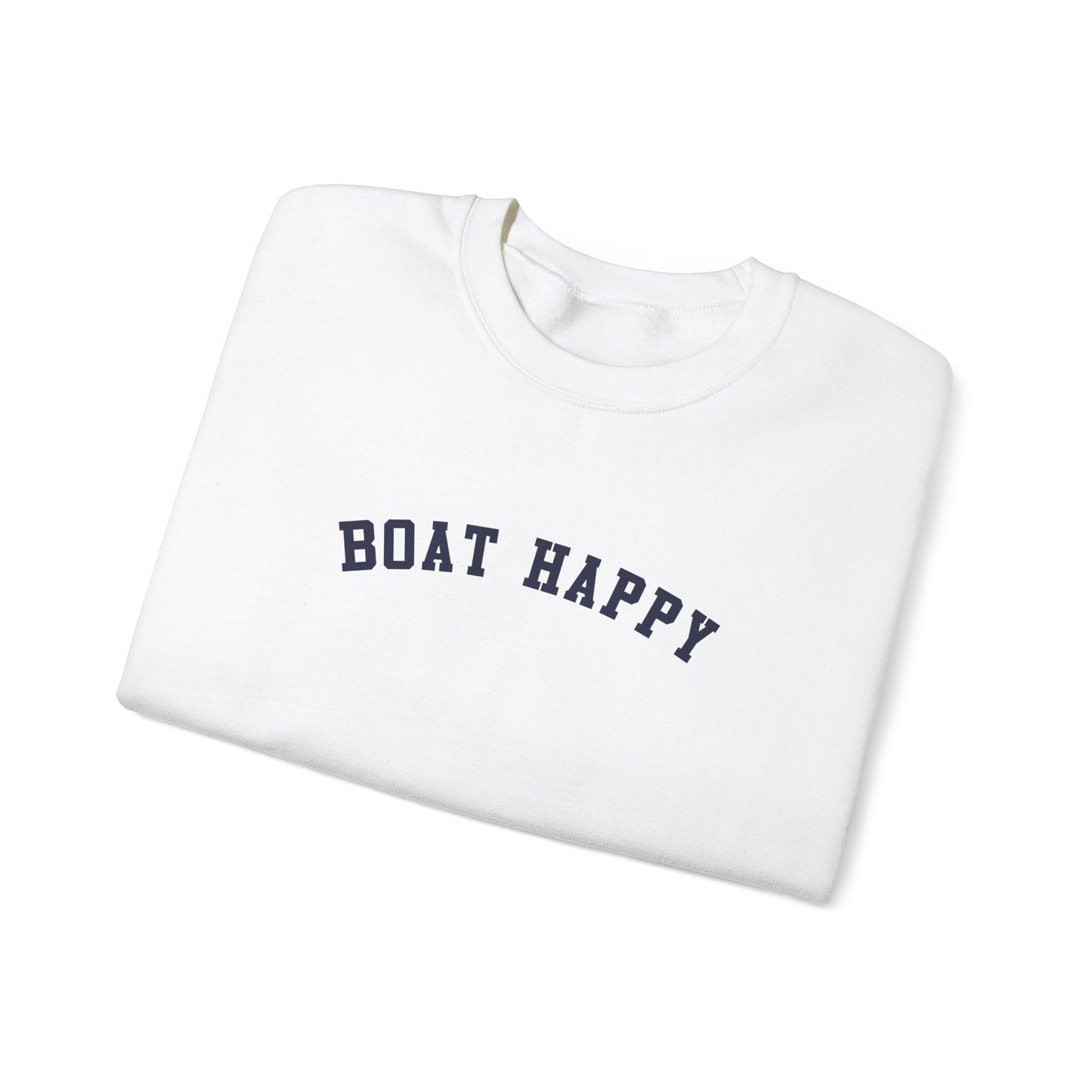 Boat Happy Classic Crewneck Sweatshirt, Nautical-Inspired Cozy Pullover, Boating Apparel, Unisex Fit Pullover Sweatshirt, Boating Sweatshirt for Him or Her
