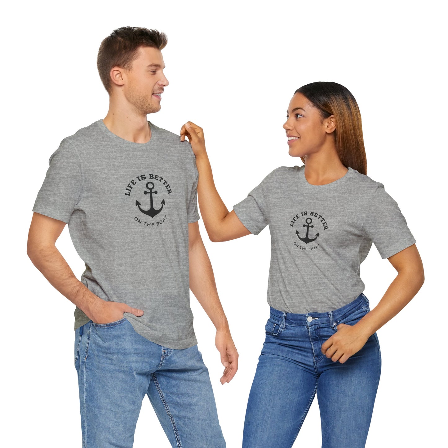 Life Is Better on the Boat T-Shirt – Bella + Canvas 3001 | Boating Tee by Boat Happy