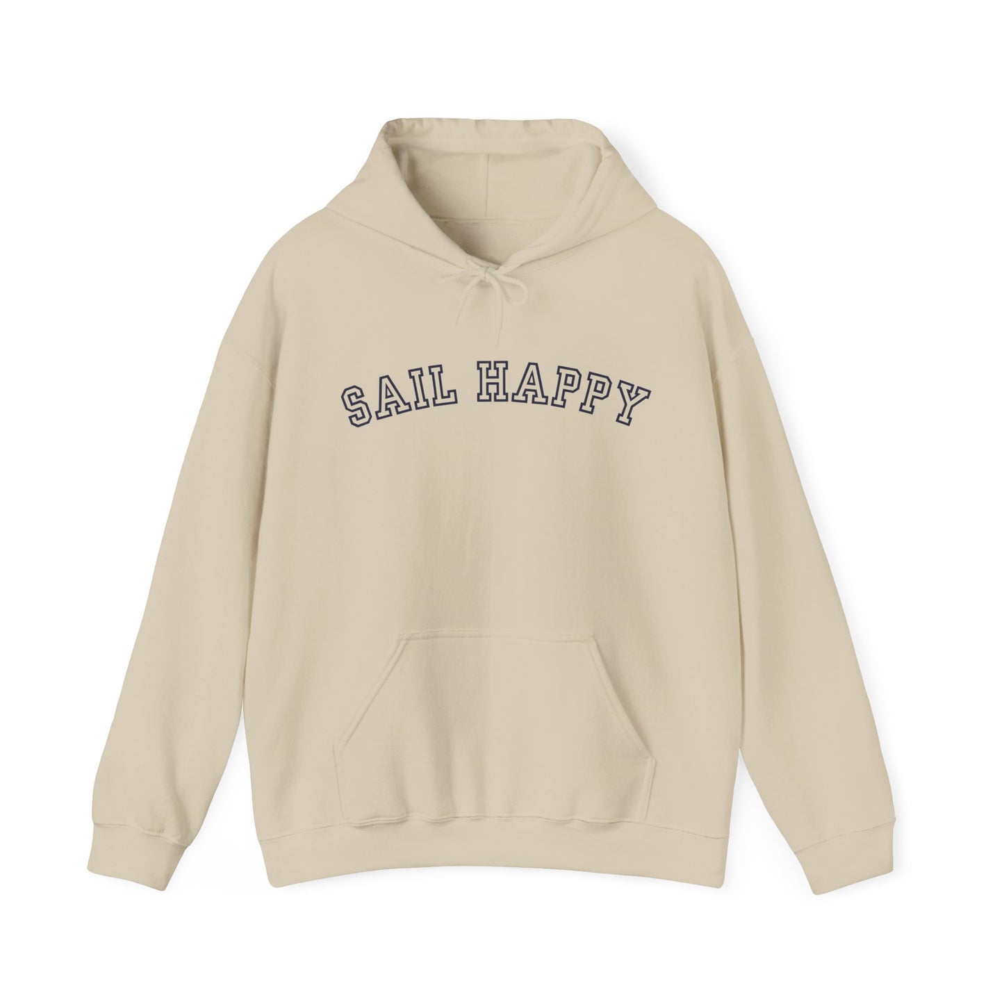 Sail Happy Hoodie, Gildan 18500 Sweatshirt for Warmth & Comfort, Perfect for Cool Sailing Adventures, Heavy Blend Sail Happy Sweatshirt