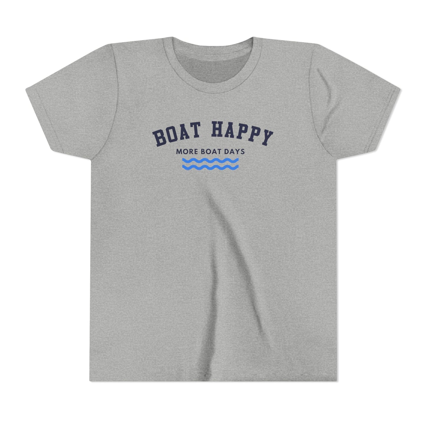 Youth T-shirt with Boat Happy Classic Logo, Fun & Stylish Fit, Youth Tee, Kids T-shirt, Nautical Youth Tee