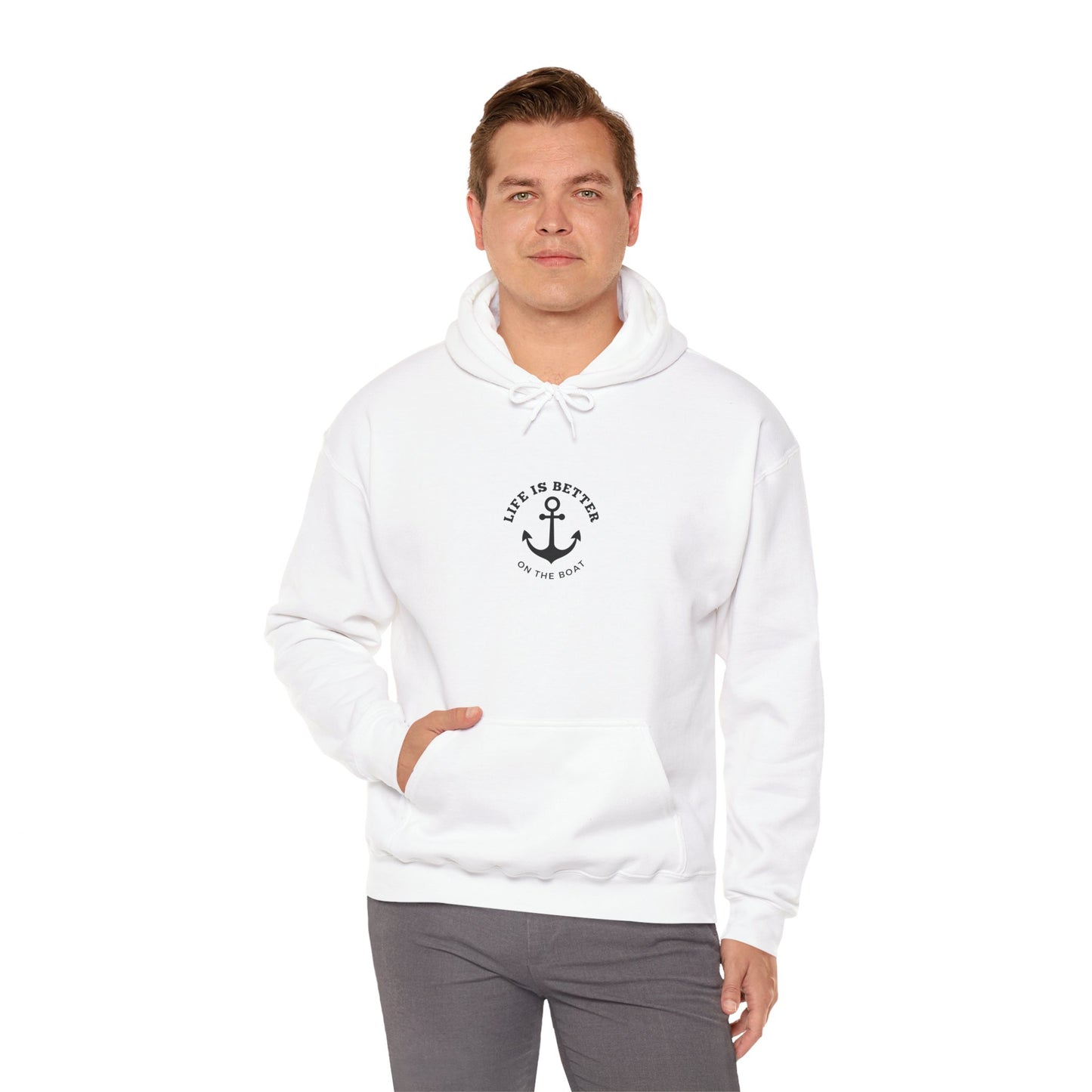 Life Is Better on the Boat Hoodie | Boating Pullover by Boat Happy, Cozy Heavy Blend Boating Pullover
