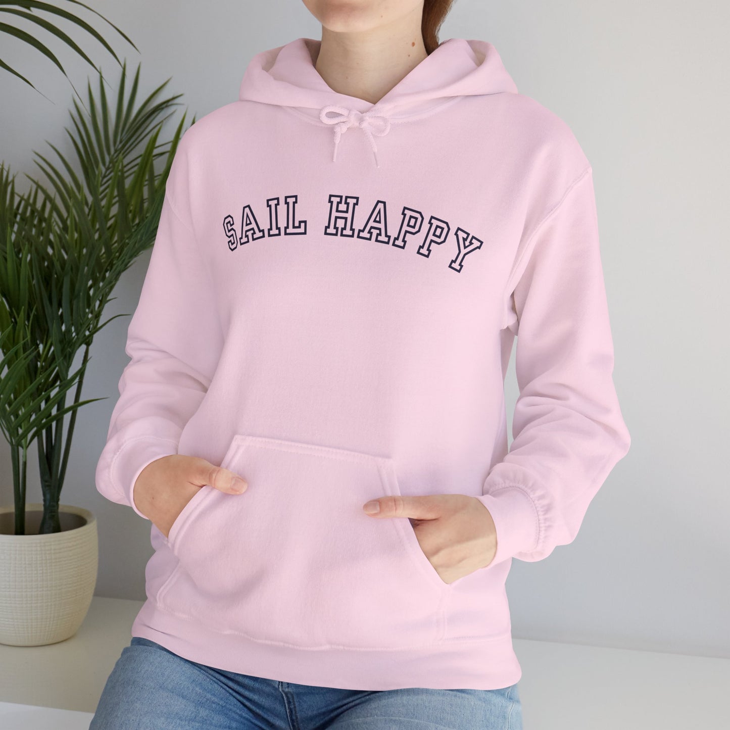 Sail Happy Hoodie, Gildan 18500 Sweatshirt for Warmth & Comfort, Perfect for Cool Sailing Adventures, Heavy Blend Sail Happy Sweatshirt