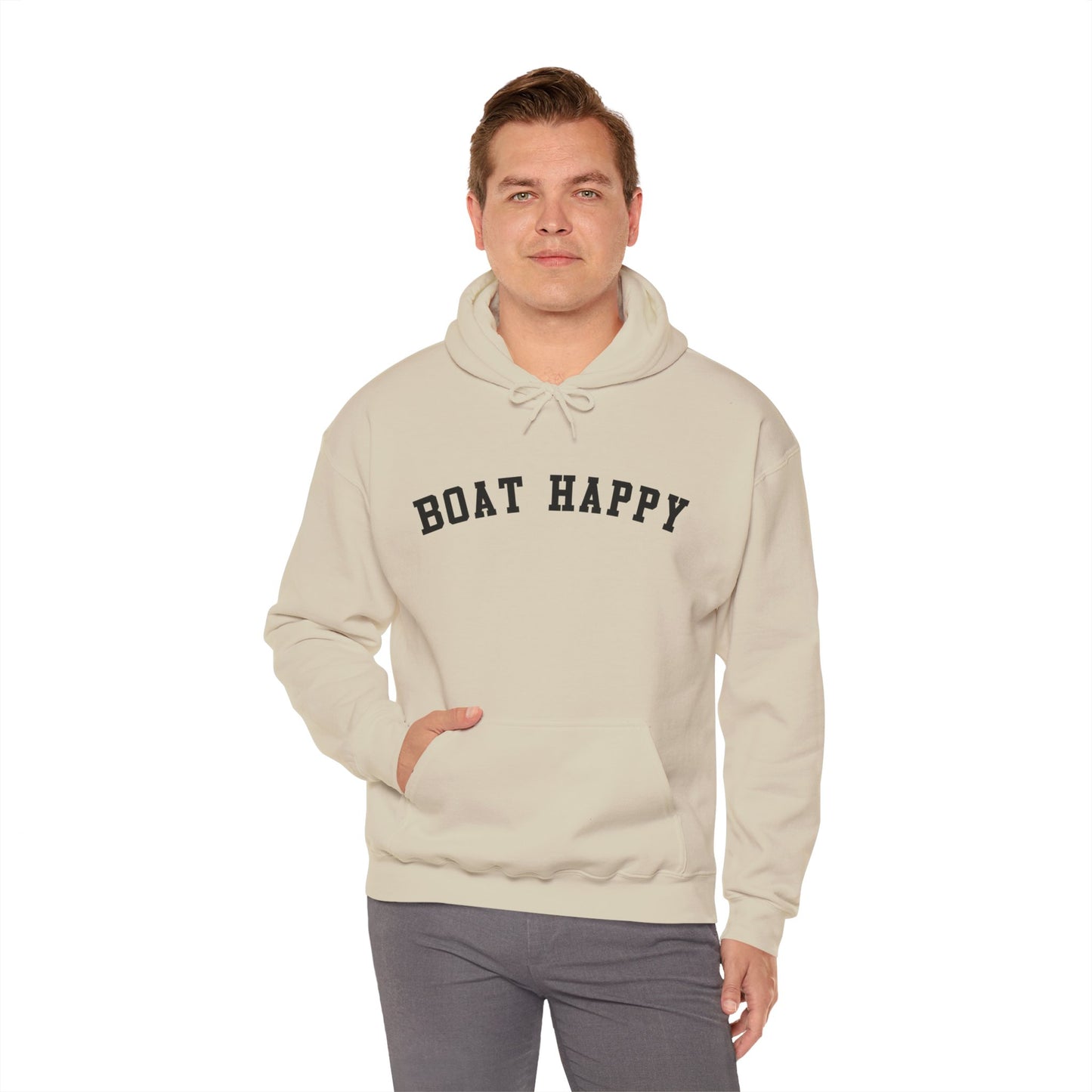 Boat Happy Gildan 18500 Sweatshirt, Cozy & Warm Boating Hoodie, Comfortable Nautical Sweatshirt for Chilly Days, Boating Pullover, Boating Hoodie