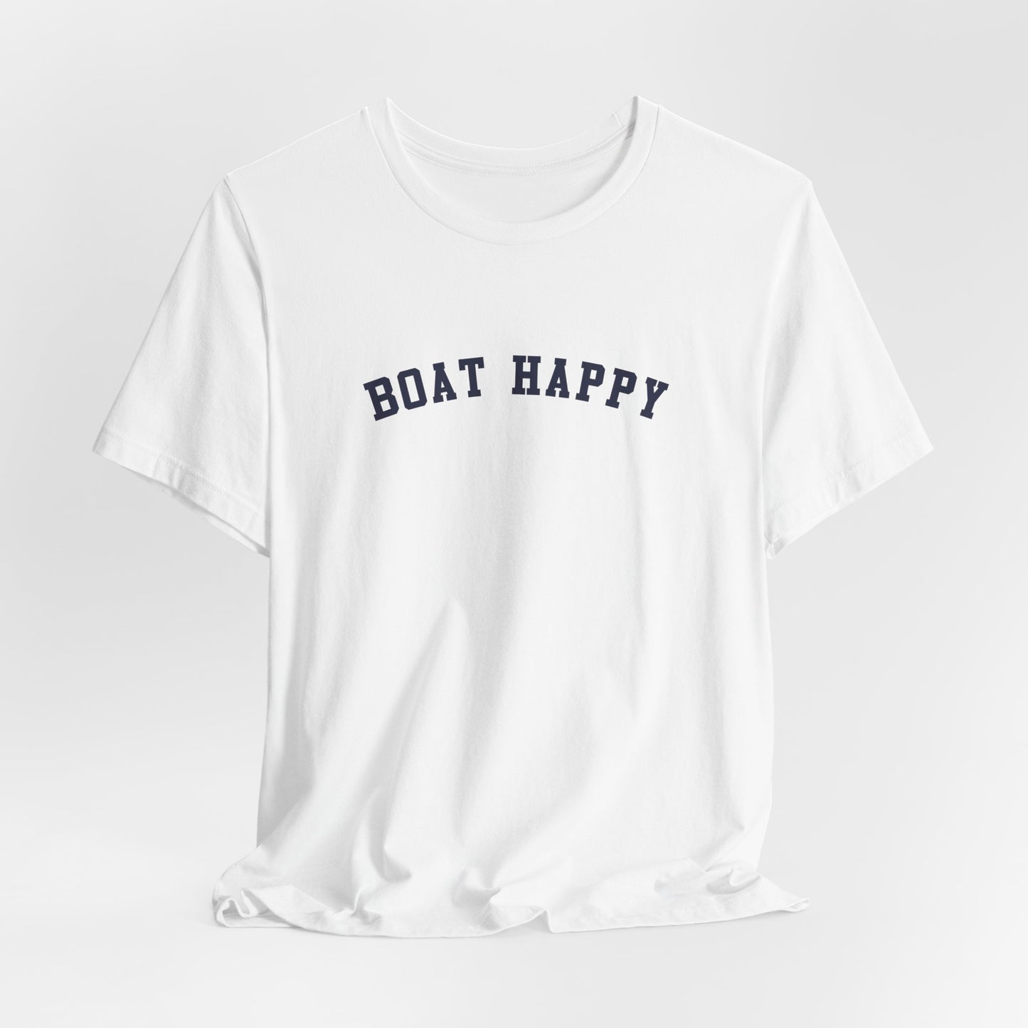 Boat Happy Bella + Canvas 3001 T-Shirt, Soft Nautical Tee for Boating Lovers, Boating T-Shirt, Nautical T-Shirt, Boating Gift for Boat Lover