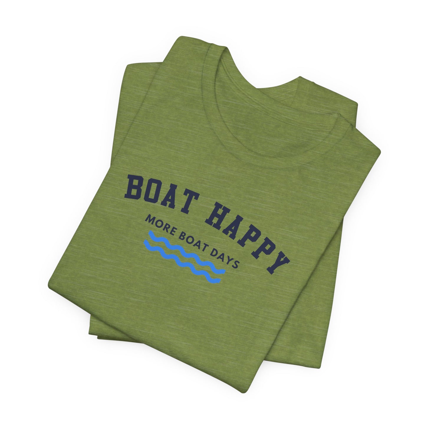 Classic Boat Happy T-Shirt, Bella + Canvas Unisex Jersey Tee, Nautical Boating Shirt, Coastal Lifestyle Apparel, Ocean Lover Gift