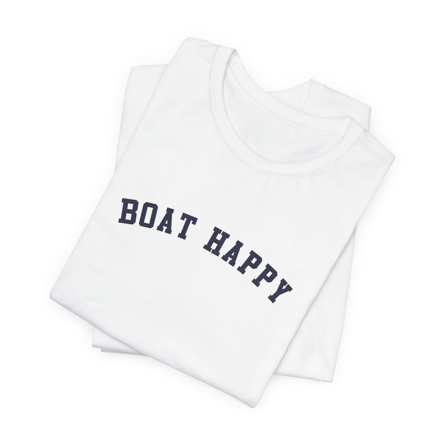 Boat Happy Bella + Canvas 3001 T-Shirt, Soft Nautical Tee for Boating Lovers, Boating T-Shirt, Nautical T-Shirt, Boating Gift for Boat Lover