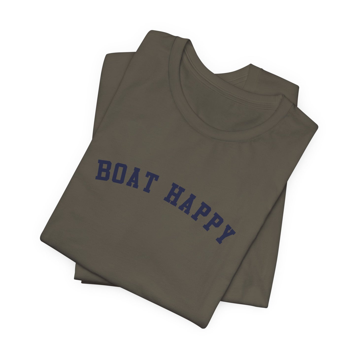 Boat Happy Bella + Canvas 3001 T-Shirt, Soft Nautical Tee for Boating Lovers, Boating T-Shirt, Nautical T-Shirt, Boating Gift for Boat Lover