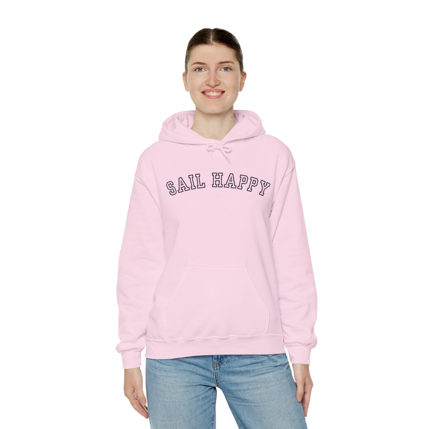 Sail Happy Hoodie, Gildan 18500 Sweatshirt for Warmth & Comfort, Perfect for Cool Sailing Adventures, Heavy Blend Sail Happy Sweatshirt
