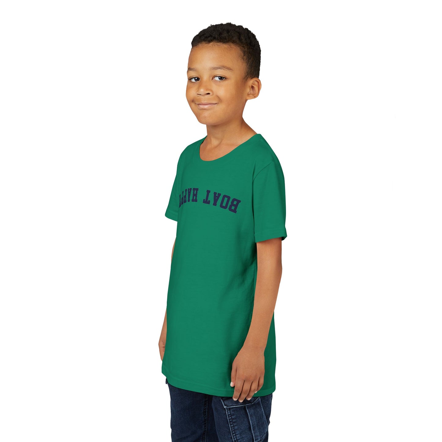 Boat Happy Youth T-Shirt, Upside-Down Fun for Little Boaters, Youth T-Shirt, Kid's Boating Tee