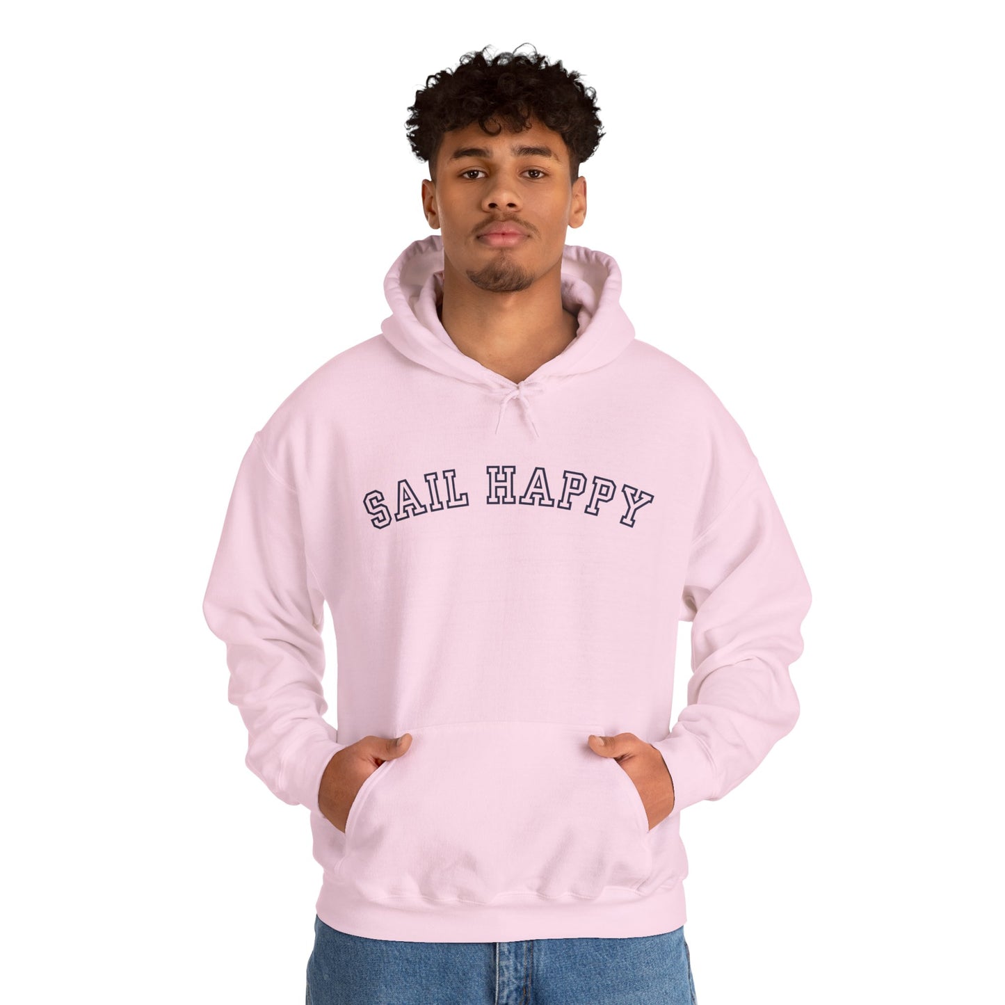 Sail Happy Hoodie, Gildan 18500 Sweatshirt for Warmth & Comfort, Perfect for Cool Sailing Adventures, Heavy Blend Sail Happy Sweatshirt