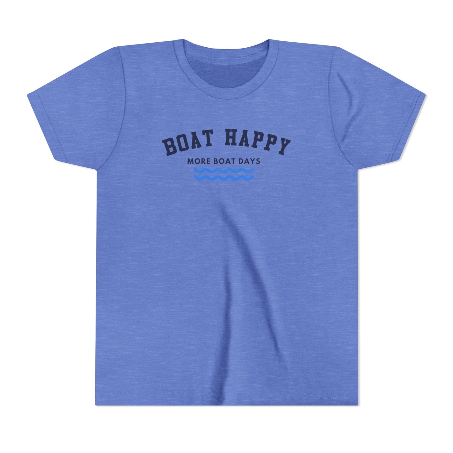 Youth T-shirt with Boat Happy Classic Logo, Fun & Stylish Fit, Youth Tee, Kids T-shirt, Nautical Youth Tee
