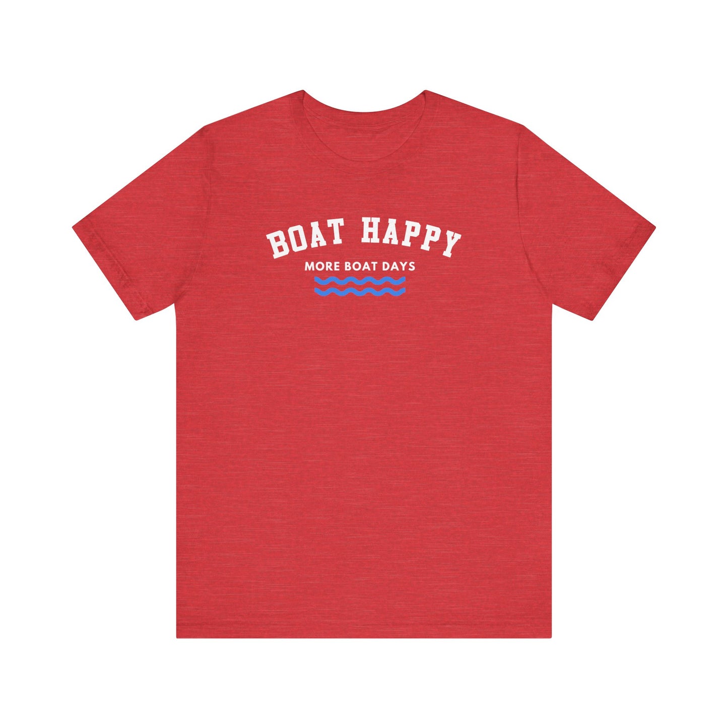 Classic Boat Happy Logo T-Shirt, Bella + Canvas Unisex Jersey Tee, Nautical Coastal Shirt, Boating Gift for Him & Her, Ocean Life Apparel