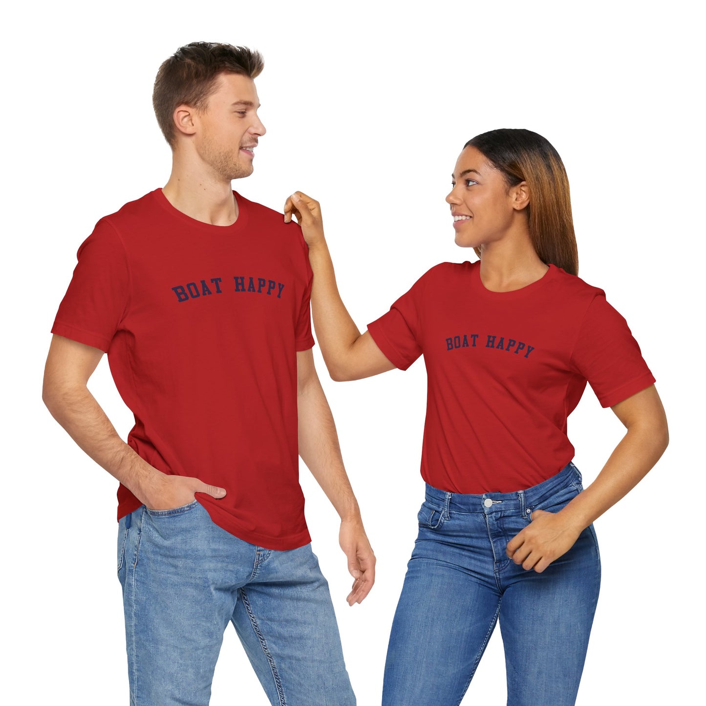 Boat Happy Bella + Canvas 3001 T-Shirt, Soft Nautical Tee for Boating Lovers, Boating T-Shirt, Nautical T-Shirt, Boating Gift for Boat Lover