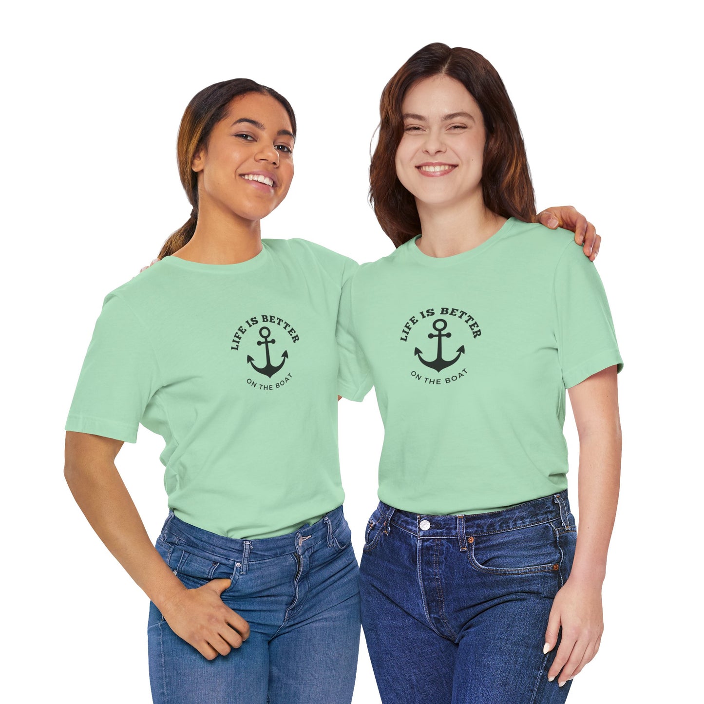 Life Is Better on the Boat T-Shirt – Bella + Canvas 3001 | Boating Tee by Boat Happy