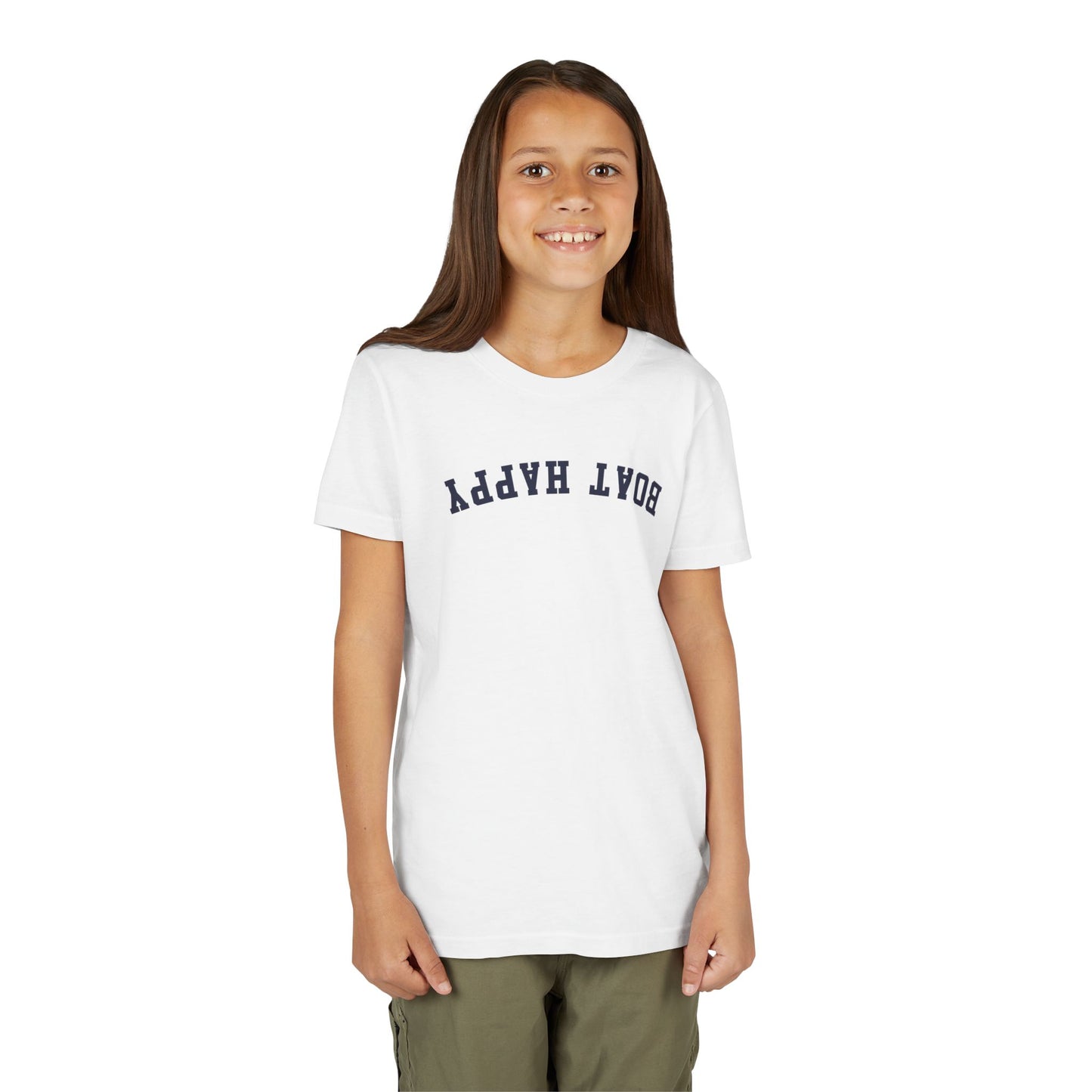 Boat Happy Youth T-Shirt, Upside-Down Fun for Little Boaters, Youth T-Shirt, Kid's Boating Tee