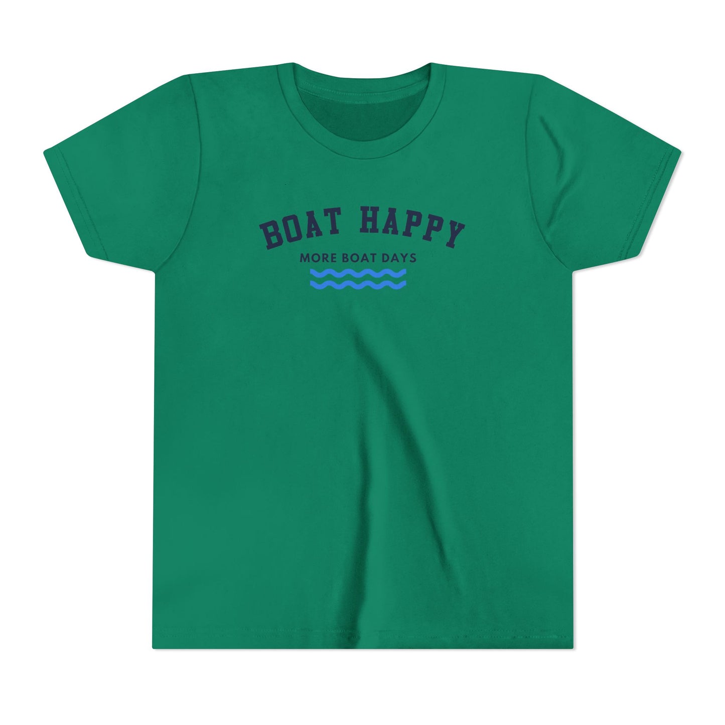 Youth T-shirt with Boat Happy Classic Logo, Fun & Stylish Fit, Youth Tee, Kids T-shirt, Nautical Youth Tee