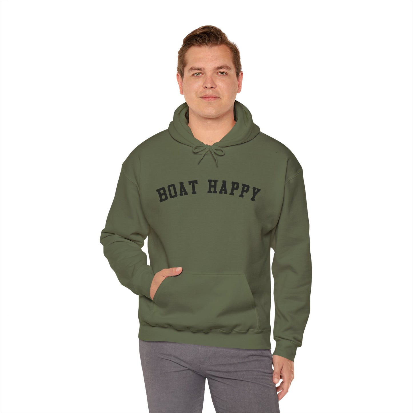 Boat Happy Gildan 18500 Sweatshirt, Cozy & Warm Boating Hoodie, Comfortable Nautical Sweatshirt for Chilly Days, Boating Pullover, Boating Hoodie