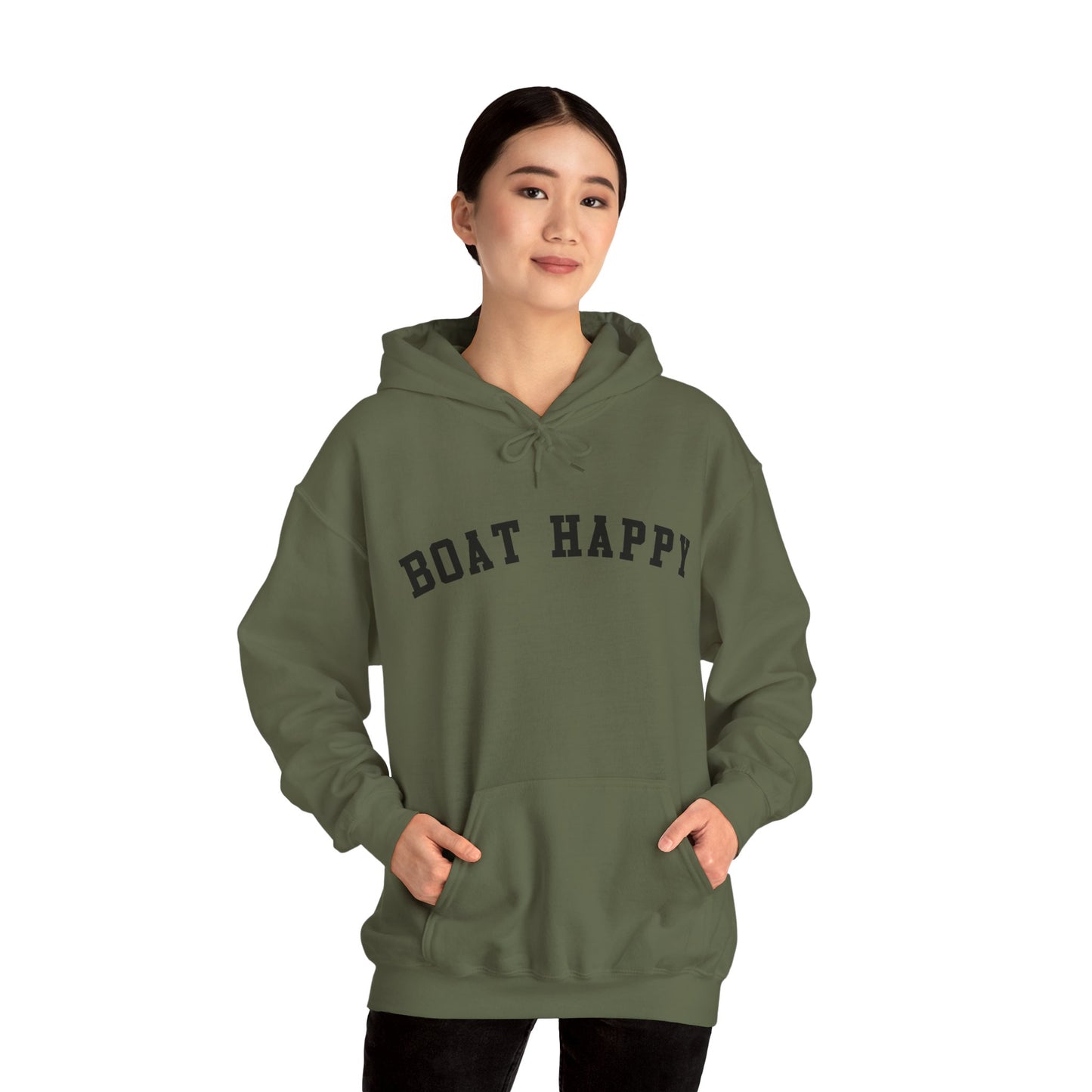 Boat Happy Gildan 18500 Sweatshirt, Cozy & Warm Boating Hoodie, Comfortable Nautical Sweatshirt for Chilly Days, Boating Pullover, Boating Hoodie