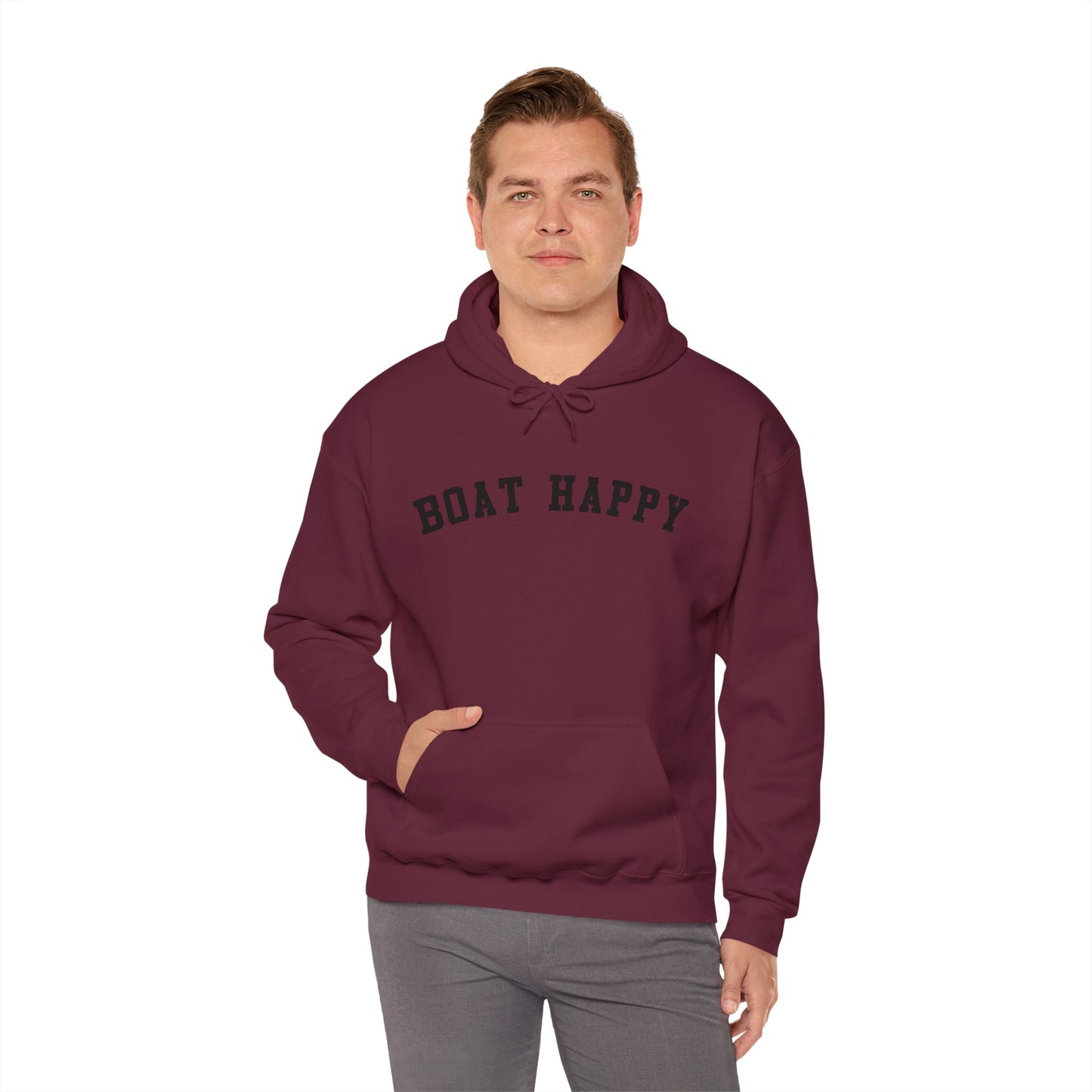 Boat Happy Gildan 18500 Sweatshirt, Cozy & Warm Boating Hoodie, Comfortable Nautical Sweatshirt for Chilly Days, Boating Pullover, Boating Hoodie