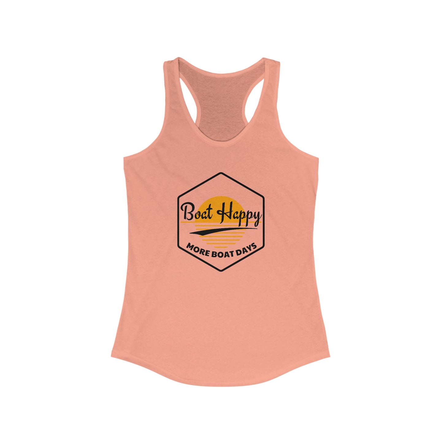 Boat Happy Racerback Tank, Sunset Boating Tank, Nautical Coastal Apparel, Beach Vacation Tank, Boat Lover Gift