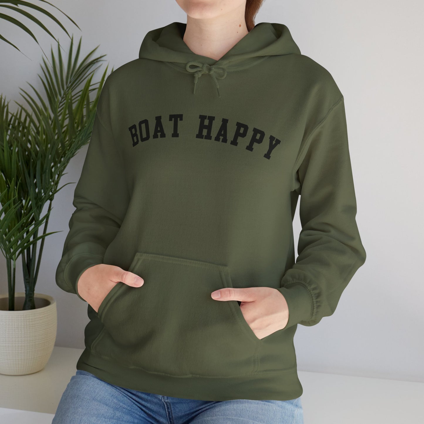 Boat Happy Gildan 18500 Sweatshirt, Cozy & Warm Boating Hoodie, Comfortable Nautical Sweatshirt for Chilly Days, Boating Pullover, Boating Hoodie
