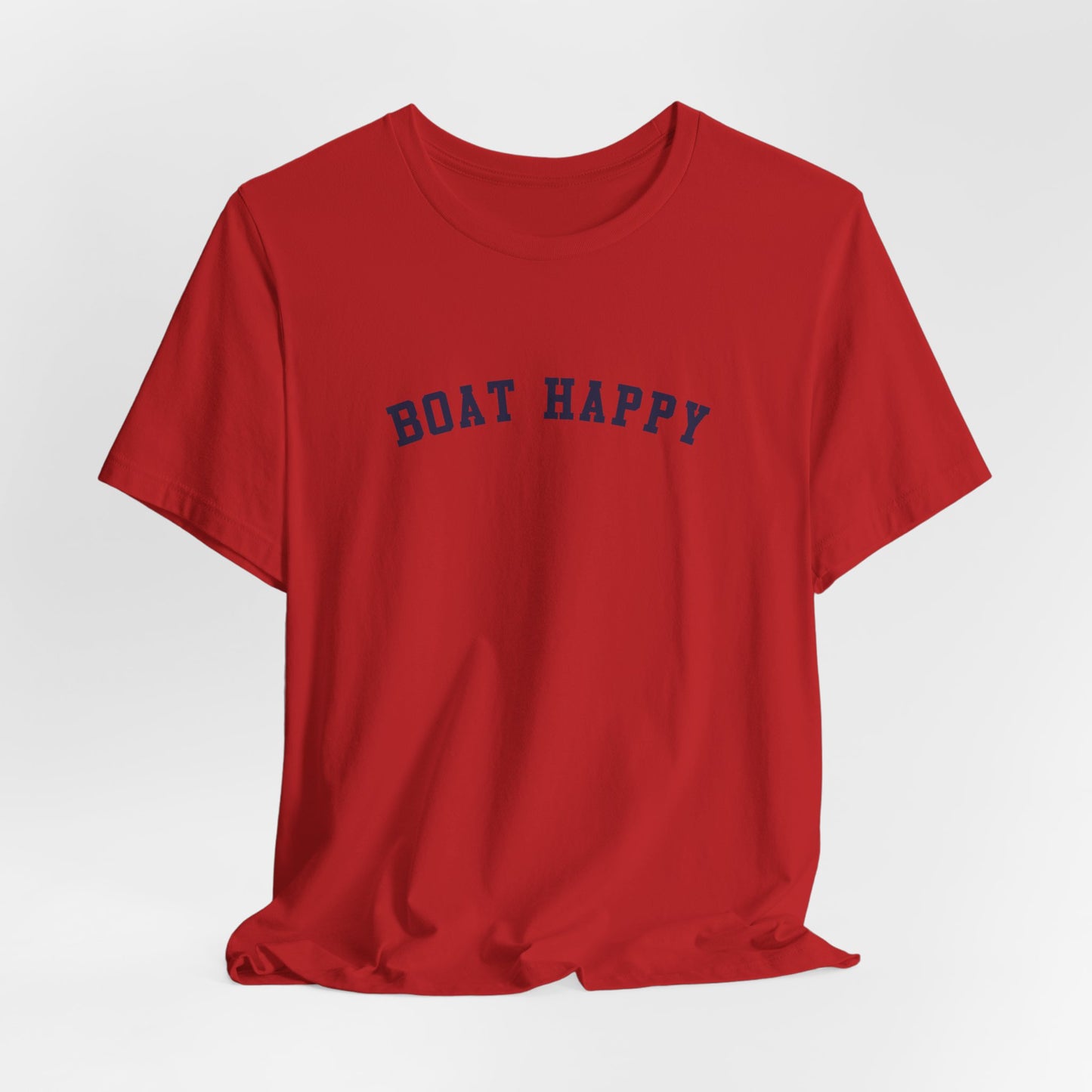 Boat Happy Bella + Canvas 3001 T-Shirt, Soft Nautical Tee for Boating Lovers, Boating T-Shirt, Nautical T-Shirt, Boating Gift for Boat Lover