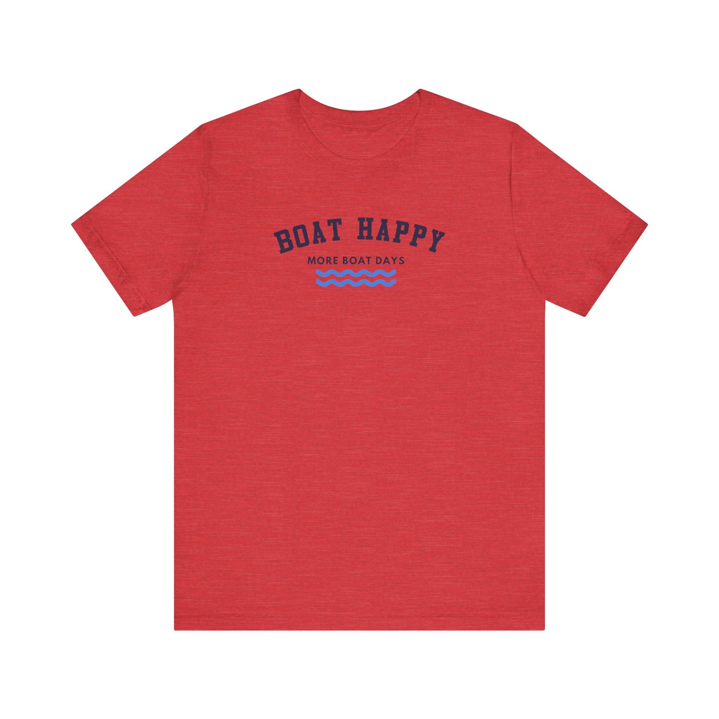 Classic Boat Happy T-Shirt, Bella + Canvas Unisex Jersey Tee, Nautical Boating Shirt, Coastal Lifestyle Apparel, Ocean Lover Gift