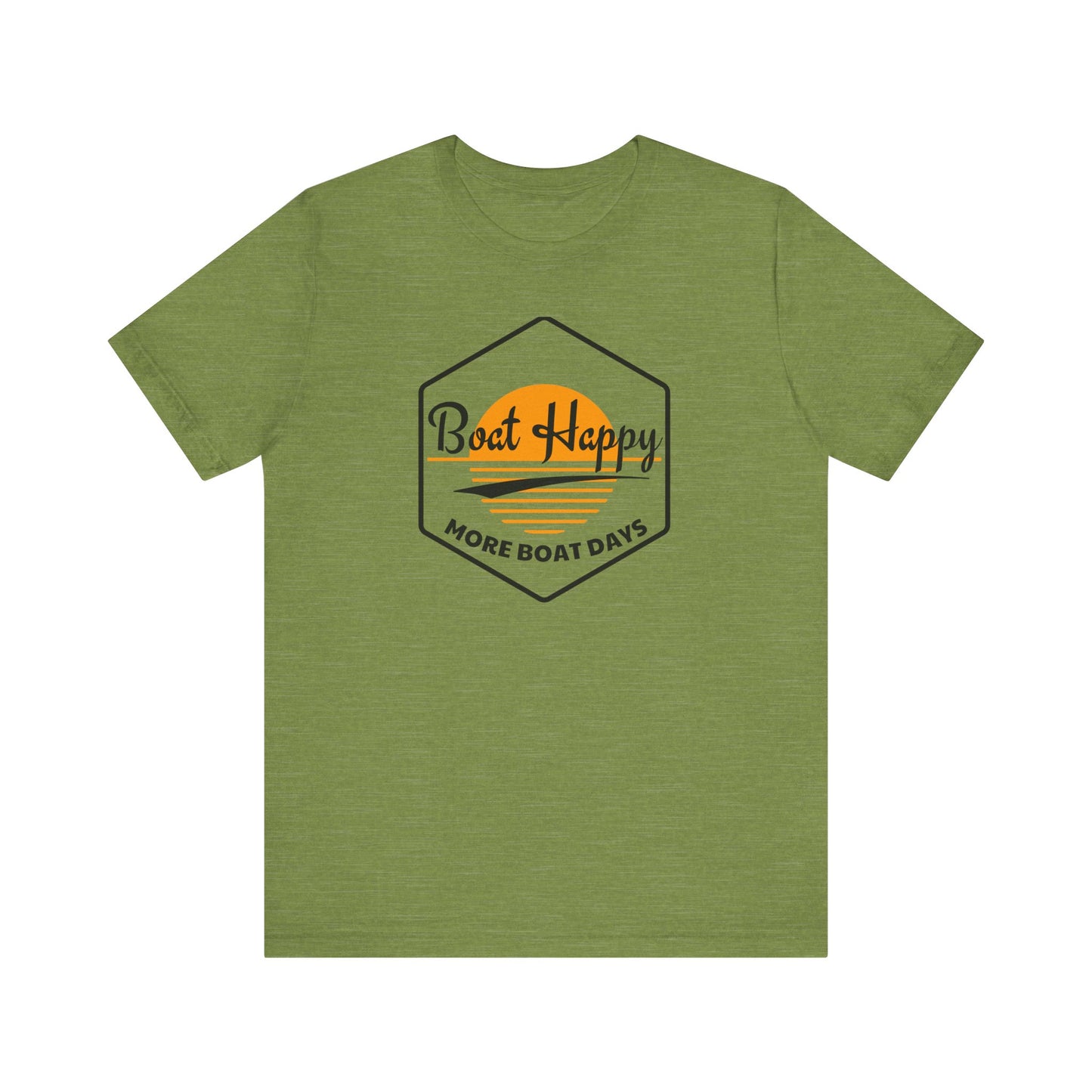 Boat Happy T-Shirt, Sunset Hexagon Design, Perfect T-Shirt for Boat or Beach Lover, Boating Lifestyle Shirt, Coastal Sunset Graphic Tee, Boating T-Shirt