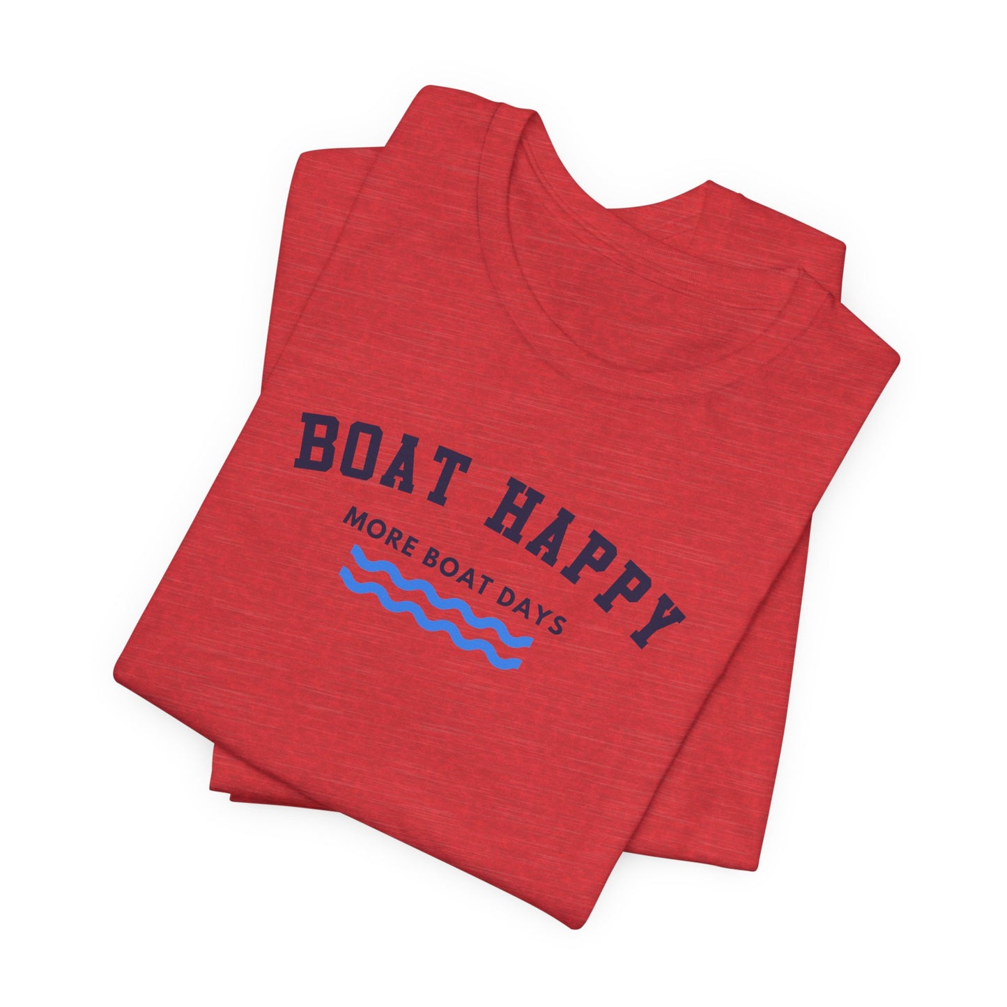 Classic Boat Happy T-Shirt, Bella + Canvas Unisex Jersey Tee, Nautical Boating Shirt, Coastal Lifestyle Apparel, Ocean Lover Gift