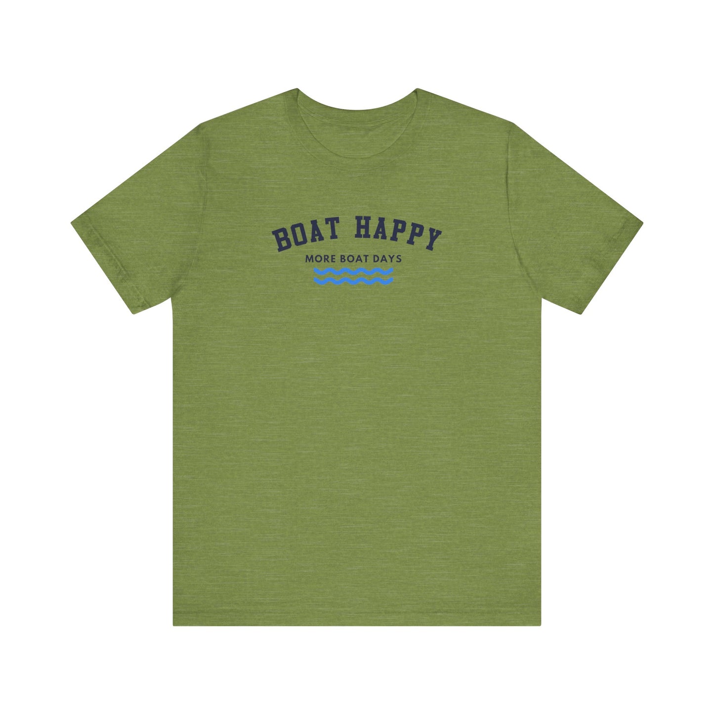 Classic Boat Happy T-Shirt, Bella + Canvas Unisex Jersey Tee, Nautical Boating Shirt, Coastal Lifestyle Apparel, Ocean Lover Gift