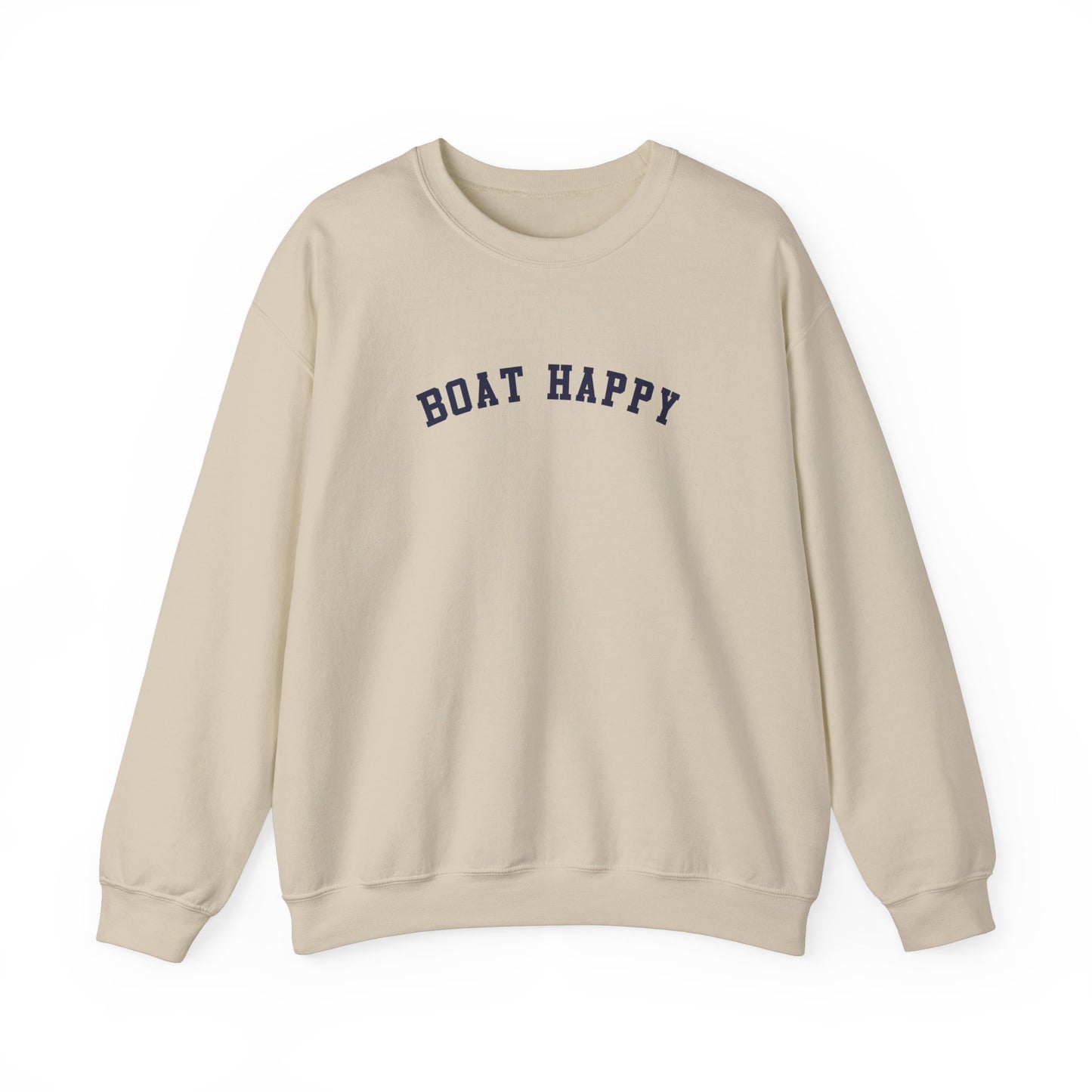 Boat Happy Classic Crewneck Sweatshirt, Nautical-Inspired Cozy Pullover, Boating Apparel, Unisex Fit Pullover Sweatshirt, Boating Sweatshirt for Him or Her