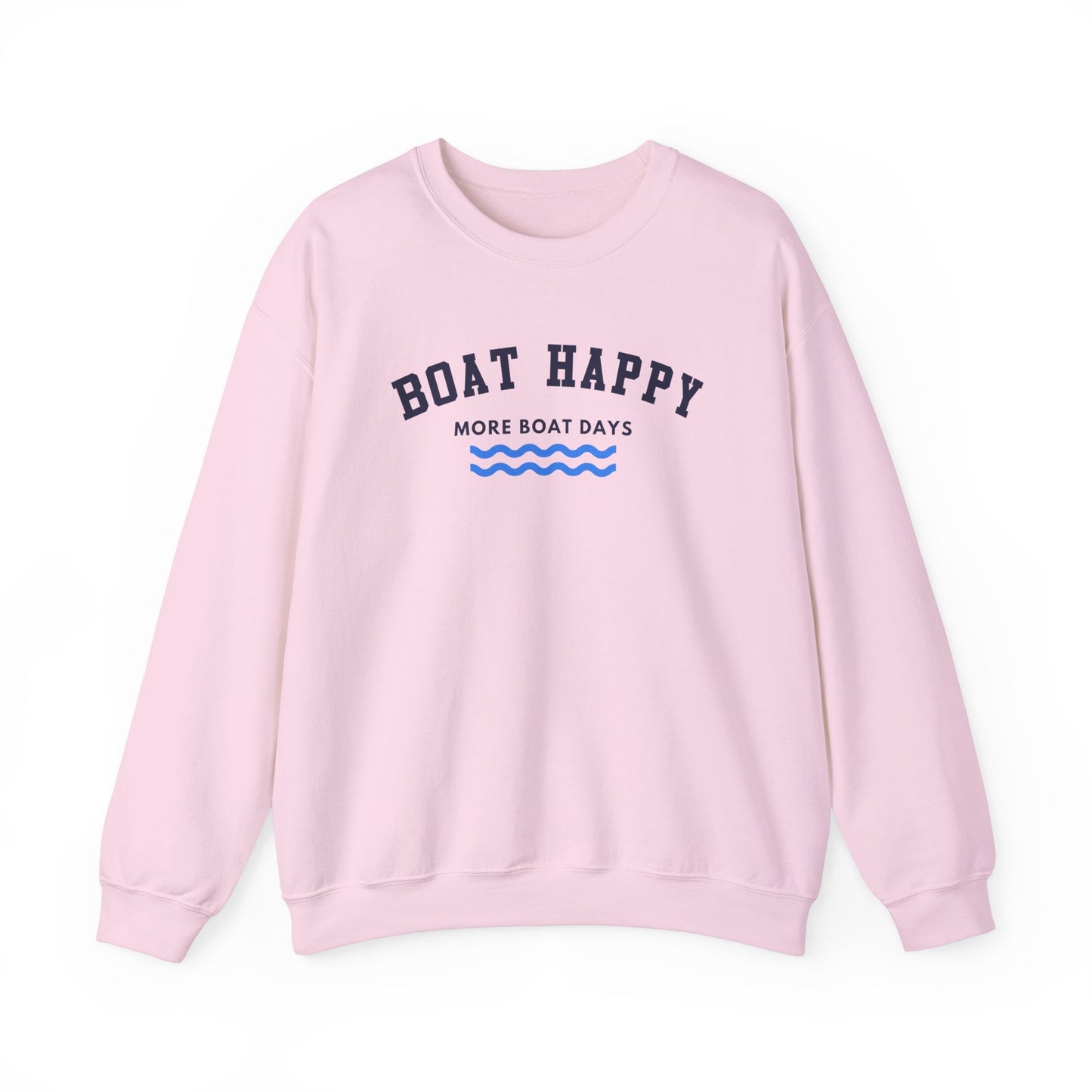 Boat Happy Classic Logo Crewneck Sweatshirt, Unisex Heavy Blend for Cozy Coastal Days, Boating Sweatshirt, Nautical Sweatshirt, Boating Pullover