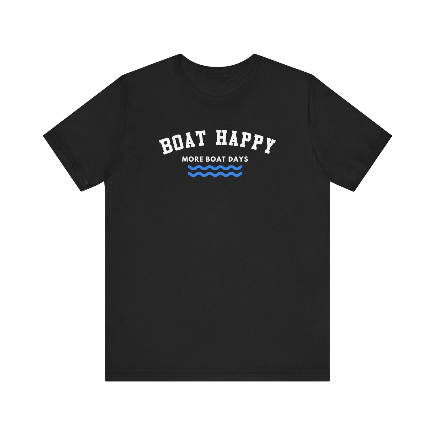 Classic Boat Happy Logo T-Shirt, Bella + Canvas Unisex Jersey Tee, Nautical Coastal Shirt, Boating Gift for Him & Her, Ocean Life Apparel