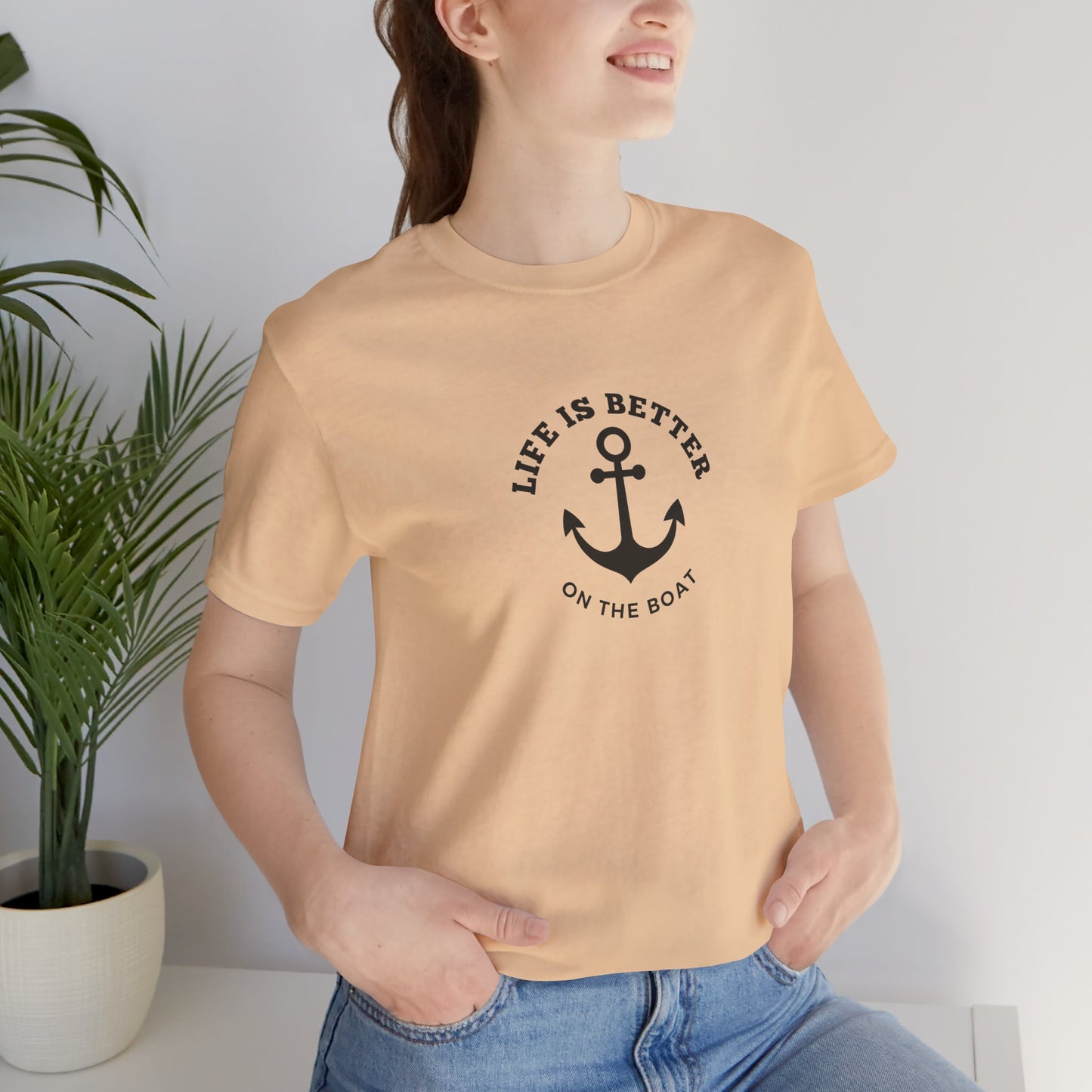 Life Is Better on the Boat T-Shirt – Bella + Canvas 3001 | Boating Tee by Boat Happy