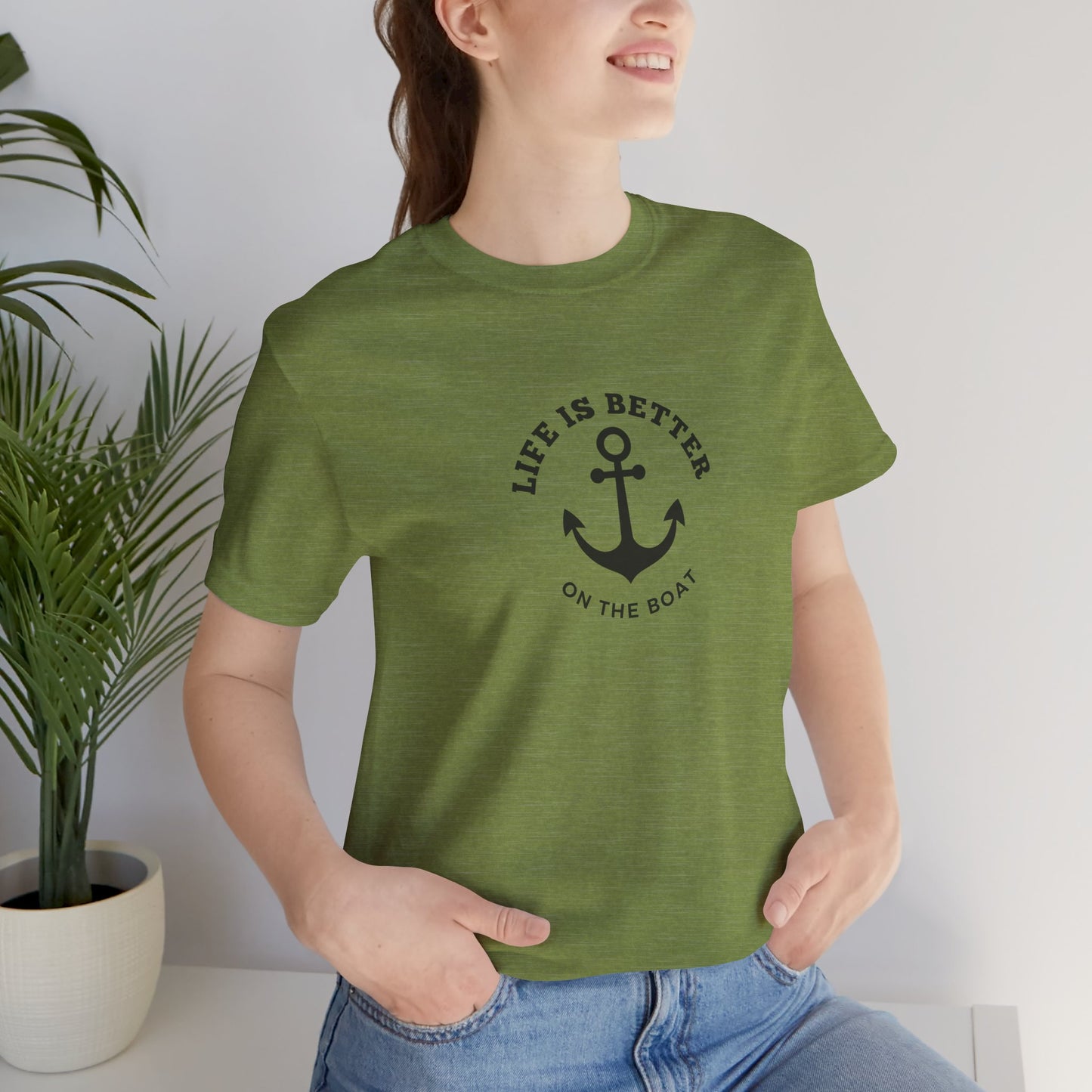 Life Is Better on the Boat T-Shirt – Bella + Canvas 3001 | Boating Tee by Boat Happy