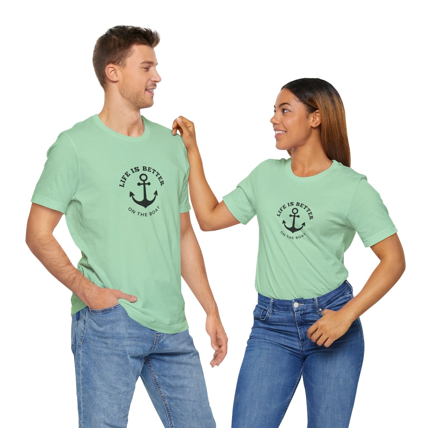 Life Is Better on the Boat T-Shirt – Bella + Canvas 3001 | Boating Tee by Boat Happy