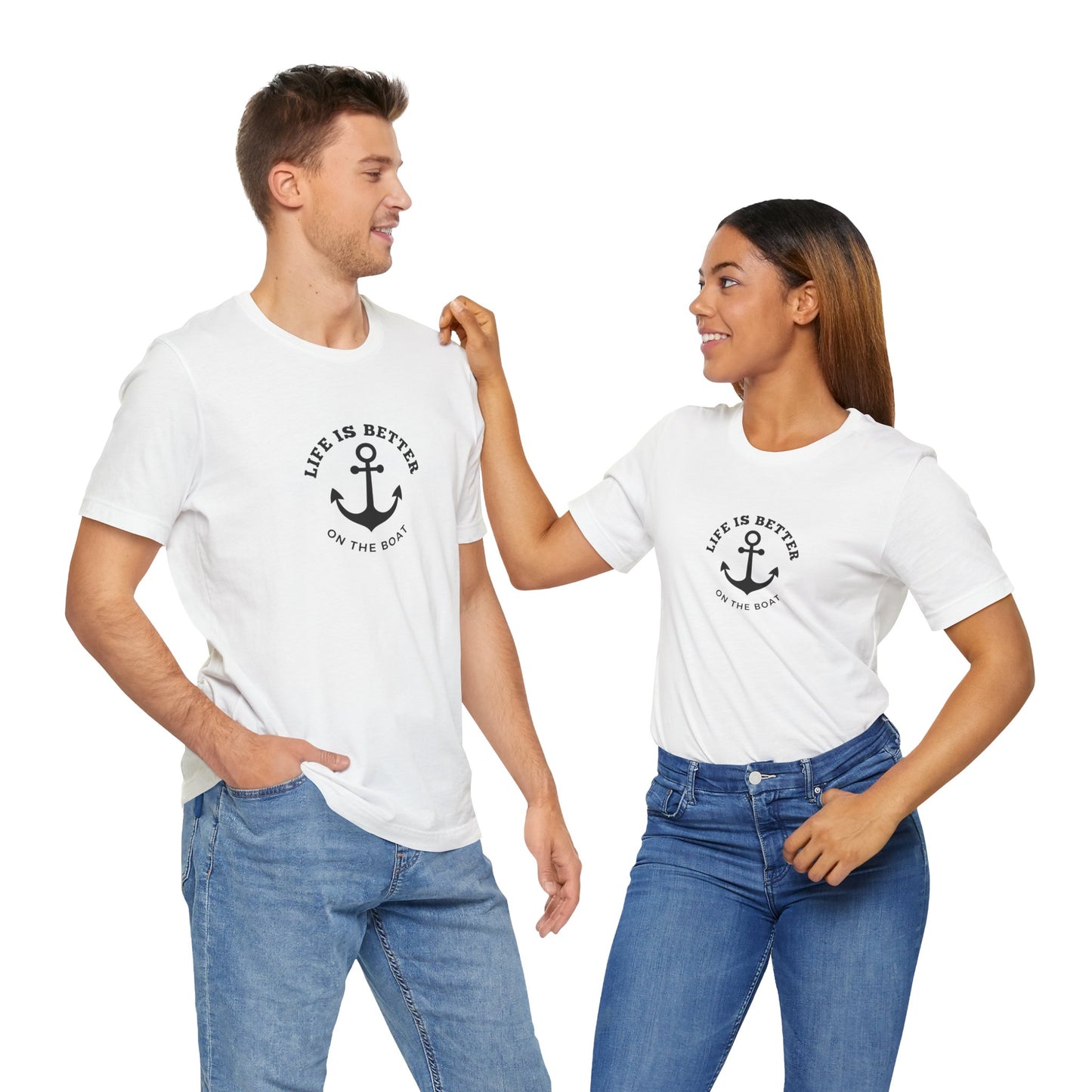 Life Is Better on the Boat T-Shirt – Bella + Canvas 3001 | Boating Tee by Boat Happy