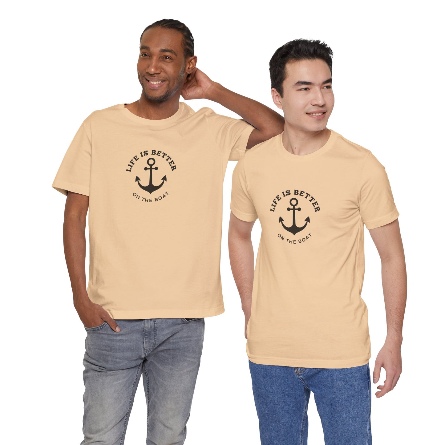Life Is Better on the Boat T-Shirt – Bella + Canvas 3001 | Boating Tee by Boat Happy