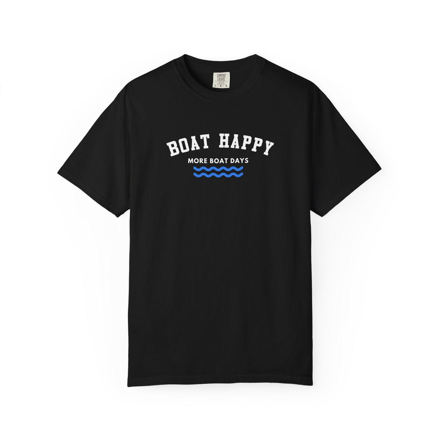 Boat Happy Graphic T-Shirt – Comfort Colors | Boat Shirt