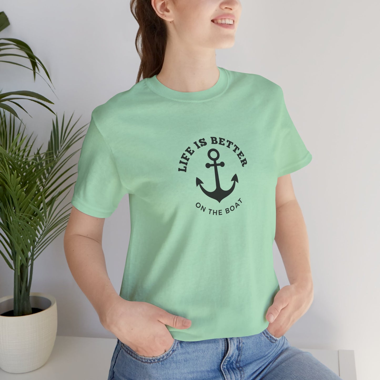 Life Is Better on the Boat T-Shirt – Bella + Canvas 3001 | Boating Tee by Boat Happy