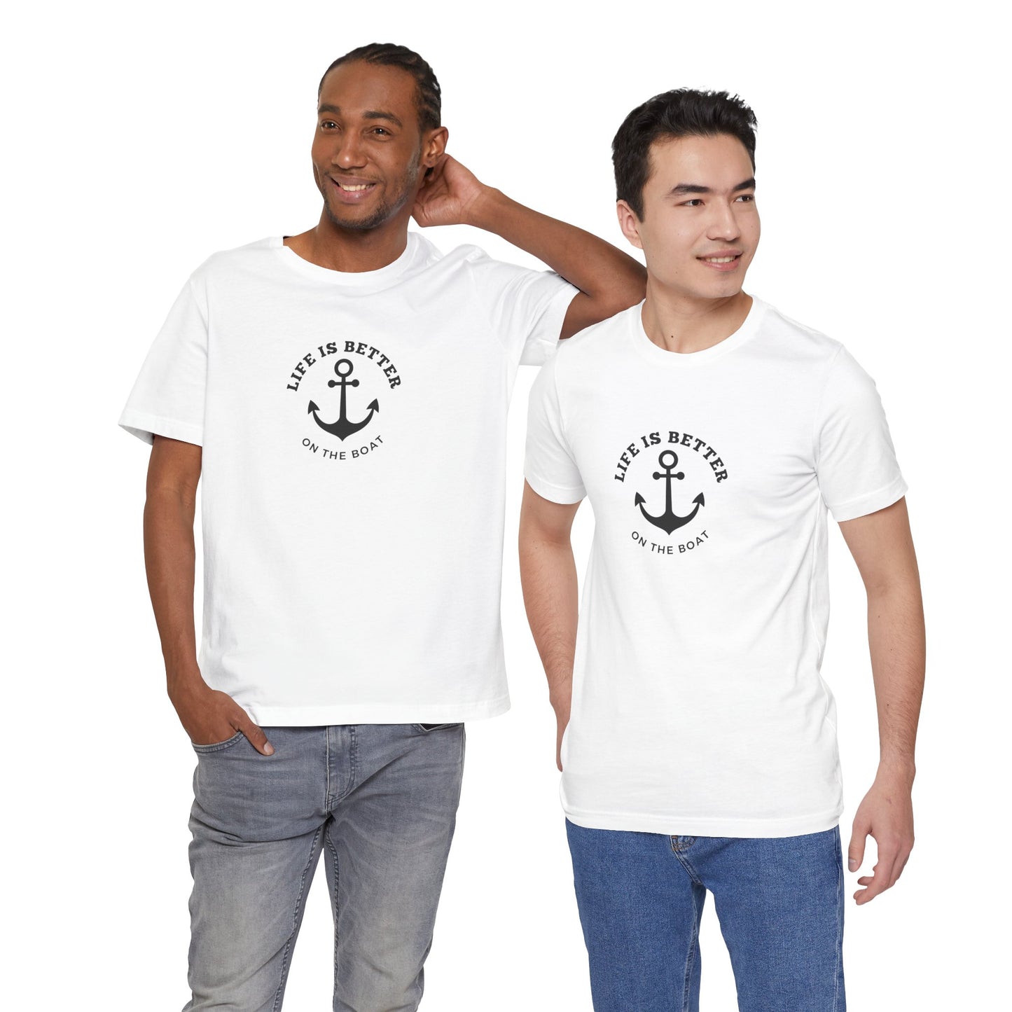 Life Is Better on the Boat T-Shirt – Bella + Canvas 3001 | Boating Tee by Boat Happy