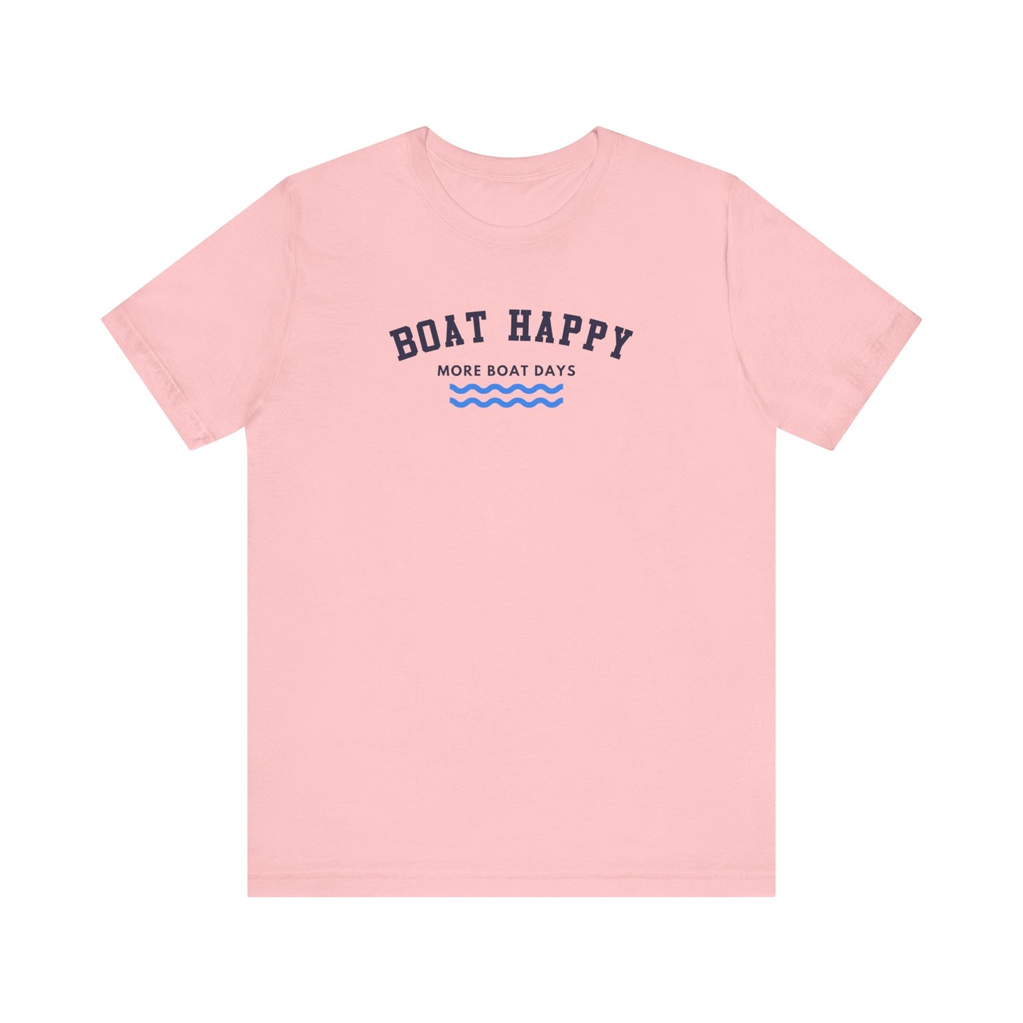 Classic Boat Happy T-Shirt, Bella + Canvas Unisex Jersey Tee, Nautical Boating Shirt, Coastal Lifestyle Apparel, Ocean Lover Gift