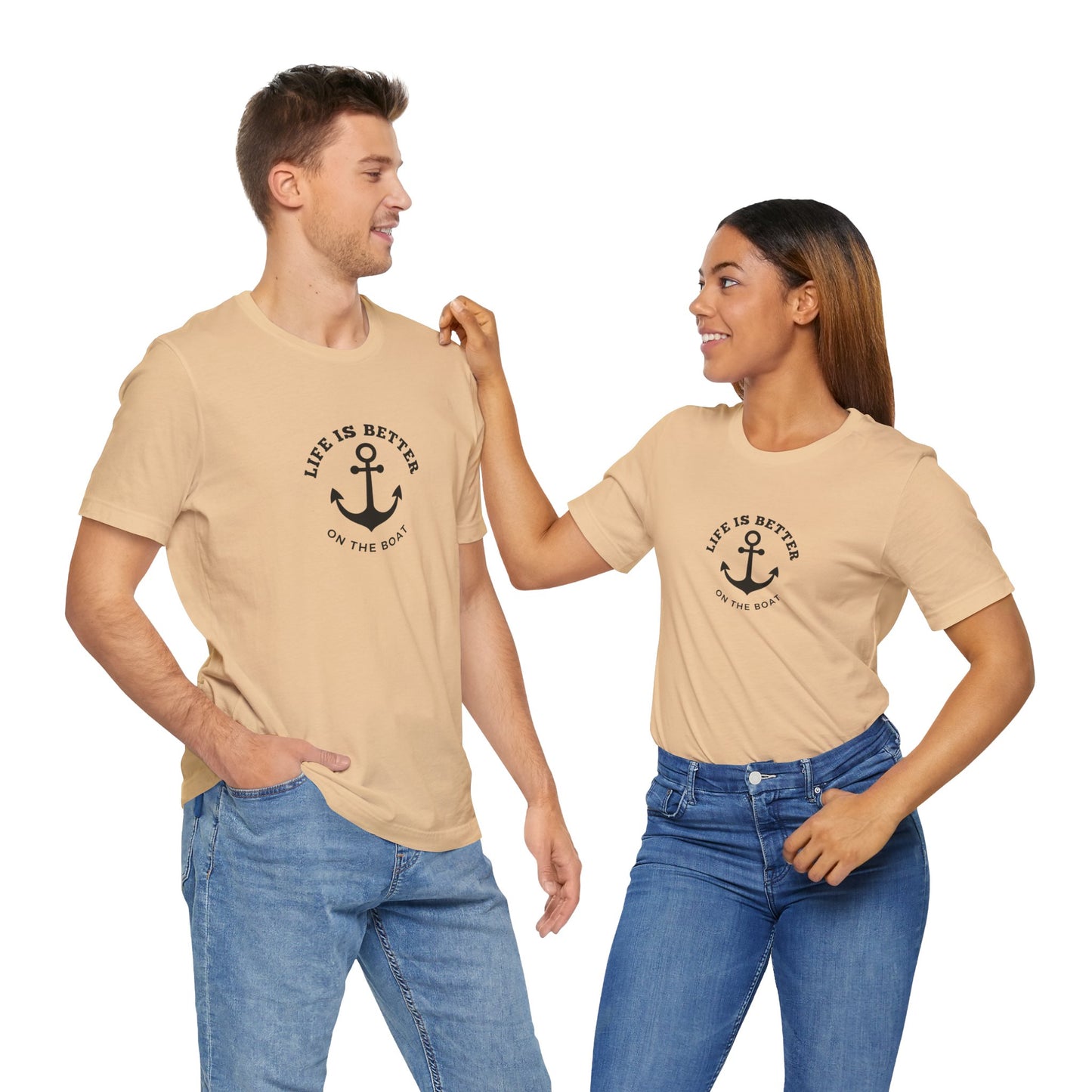 Life Is Better on the Boat T-Shirt – Bella + Canvas 3001 | Boating Tee by Boat Happy