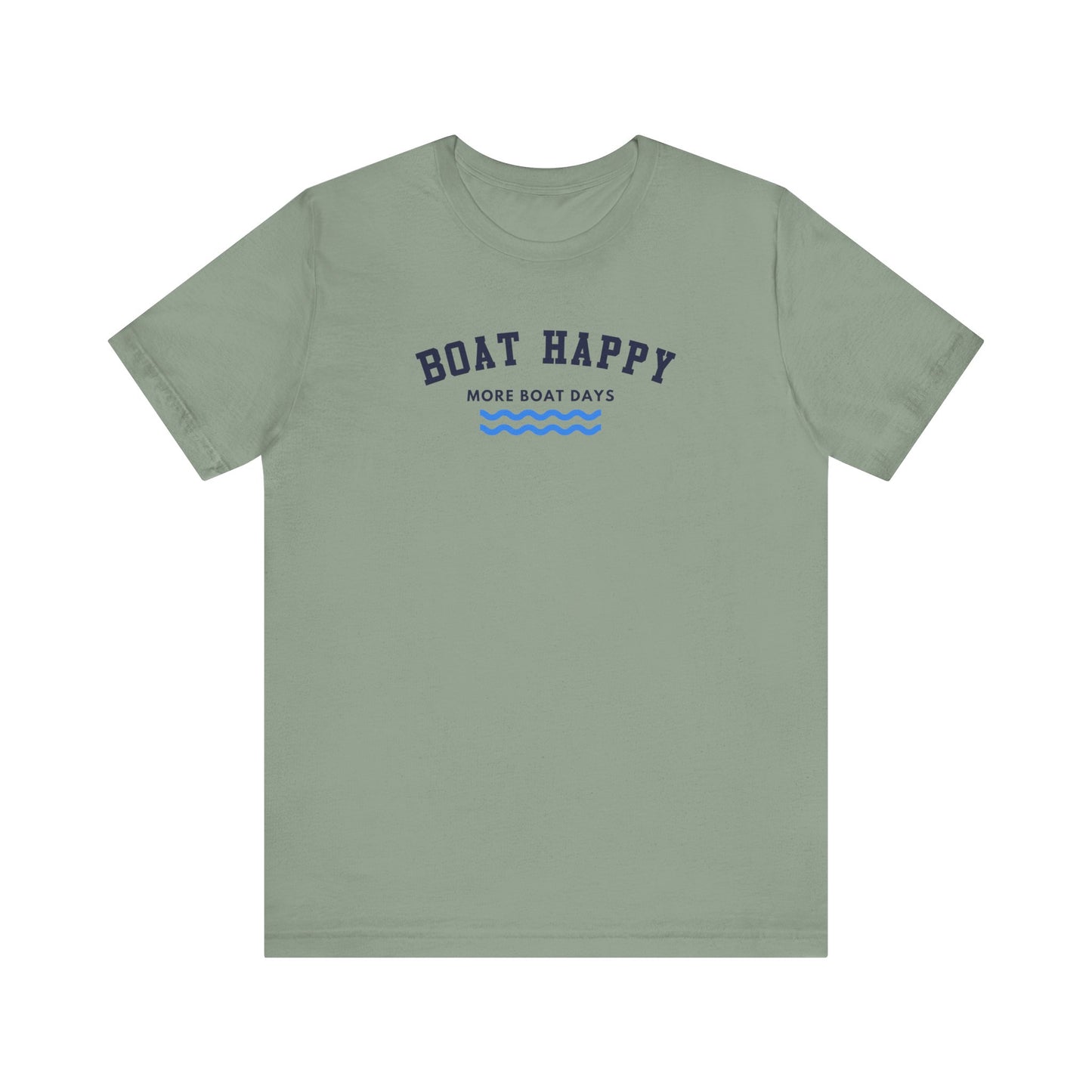 Classic Boat Happy T-Shirt, Bella + Canvas Unisex Jersey Tee, Nautical Boating Shirt, Coastal Lifestyle Apparel, Ocean Lover Gift