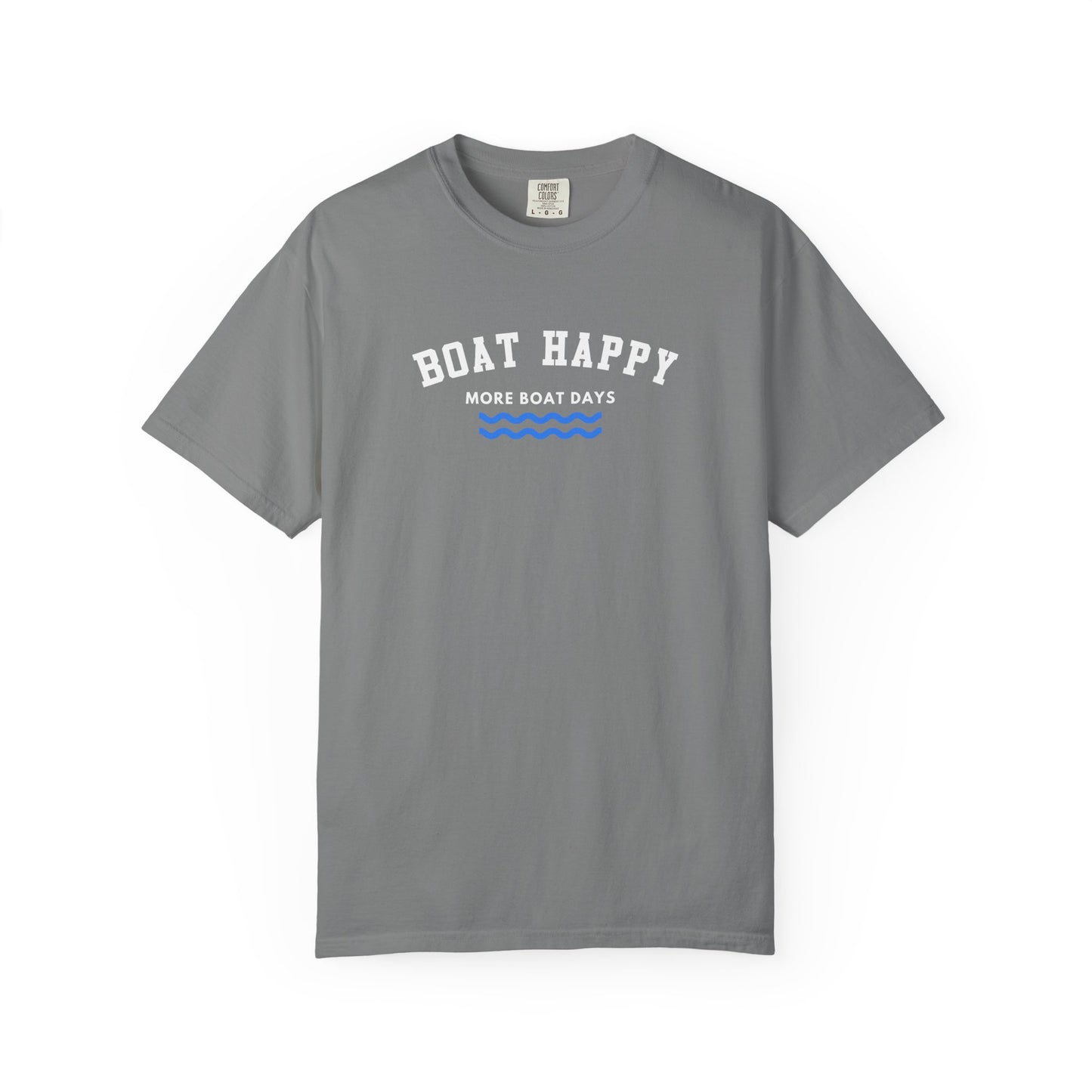 Boat Happy Graphic T-Shirt – Comfort Colors | Boat Shirt