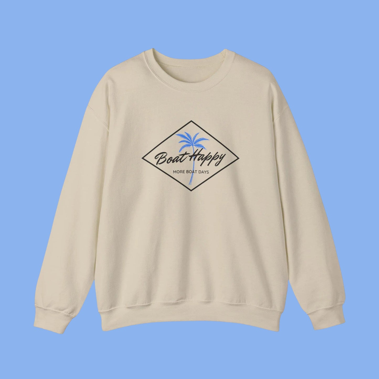 Boat Happy Palm Tree Diamond Crewneck – Nautical Sweatshirt