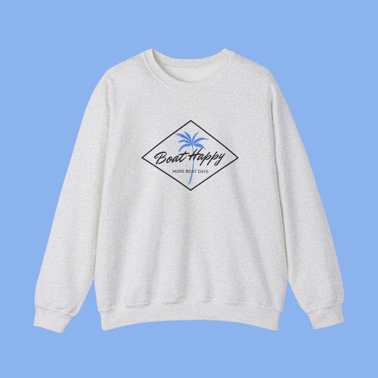 Boat Happy Palm Tree Diamond Crewneck – Nautical Sweatshirt