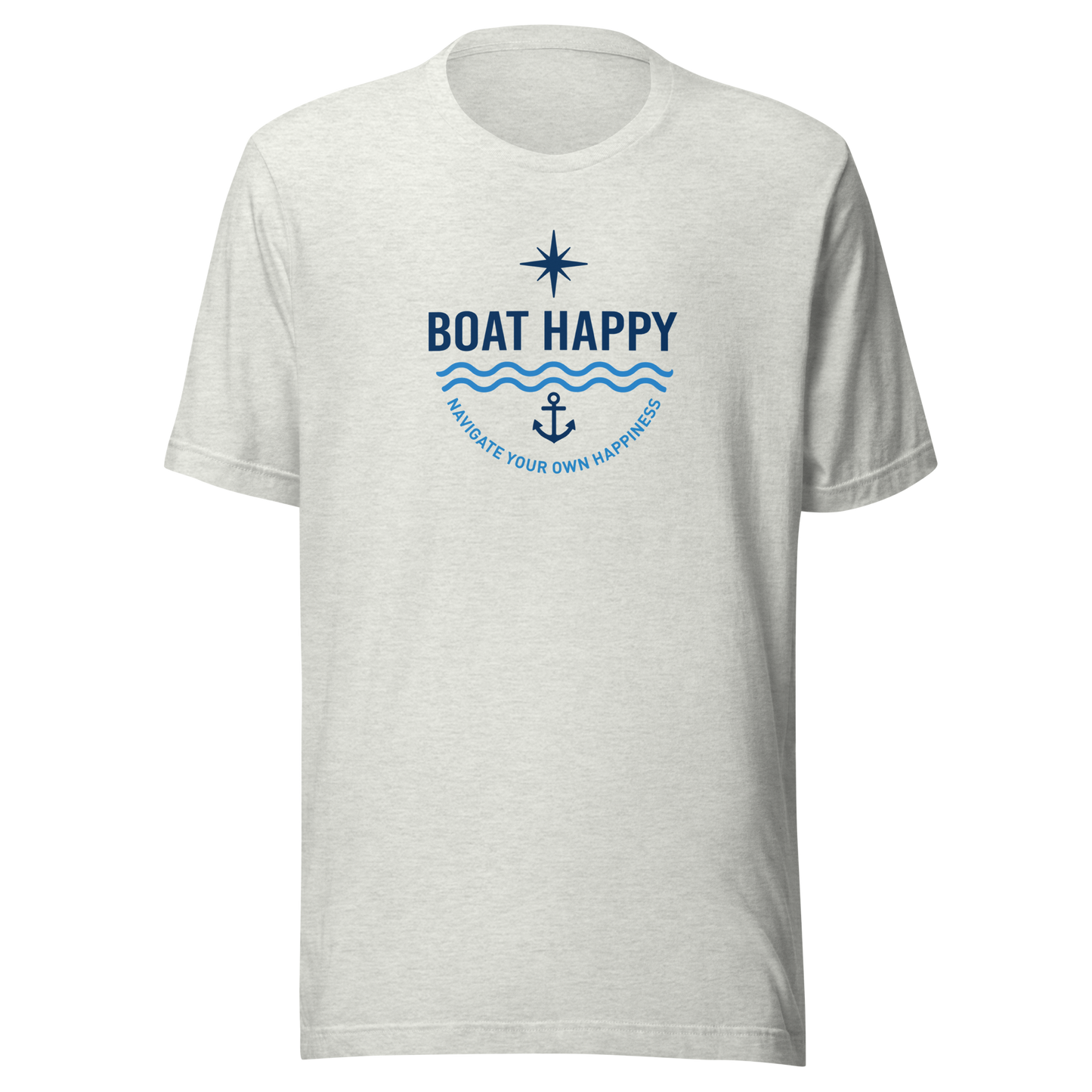 Boat Happy Classic T-Shirt – Nautical Badge Logo | Soft Unisex Tee