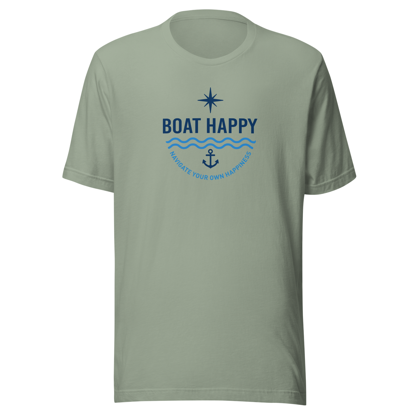 Boat Happy Classic T-Shirt – Nautical Badge Logo | Soft Unisex Tee